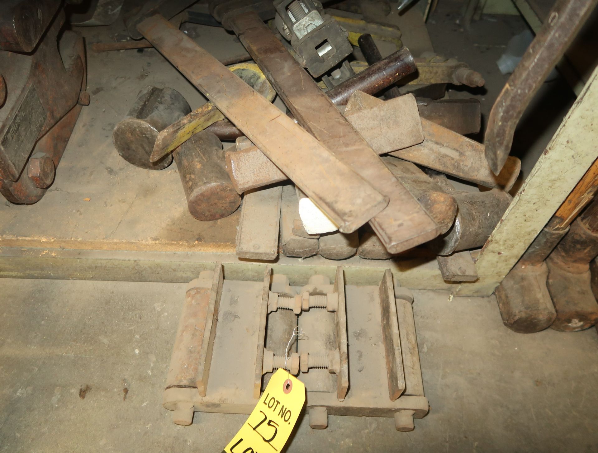 LOT MACHINERY SKATES, CHISELS, MAG DRILL BASE, ETC.