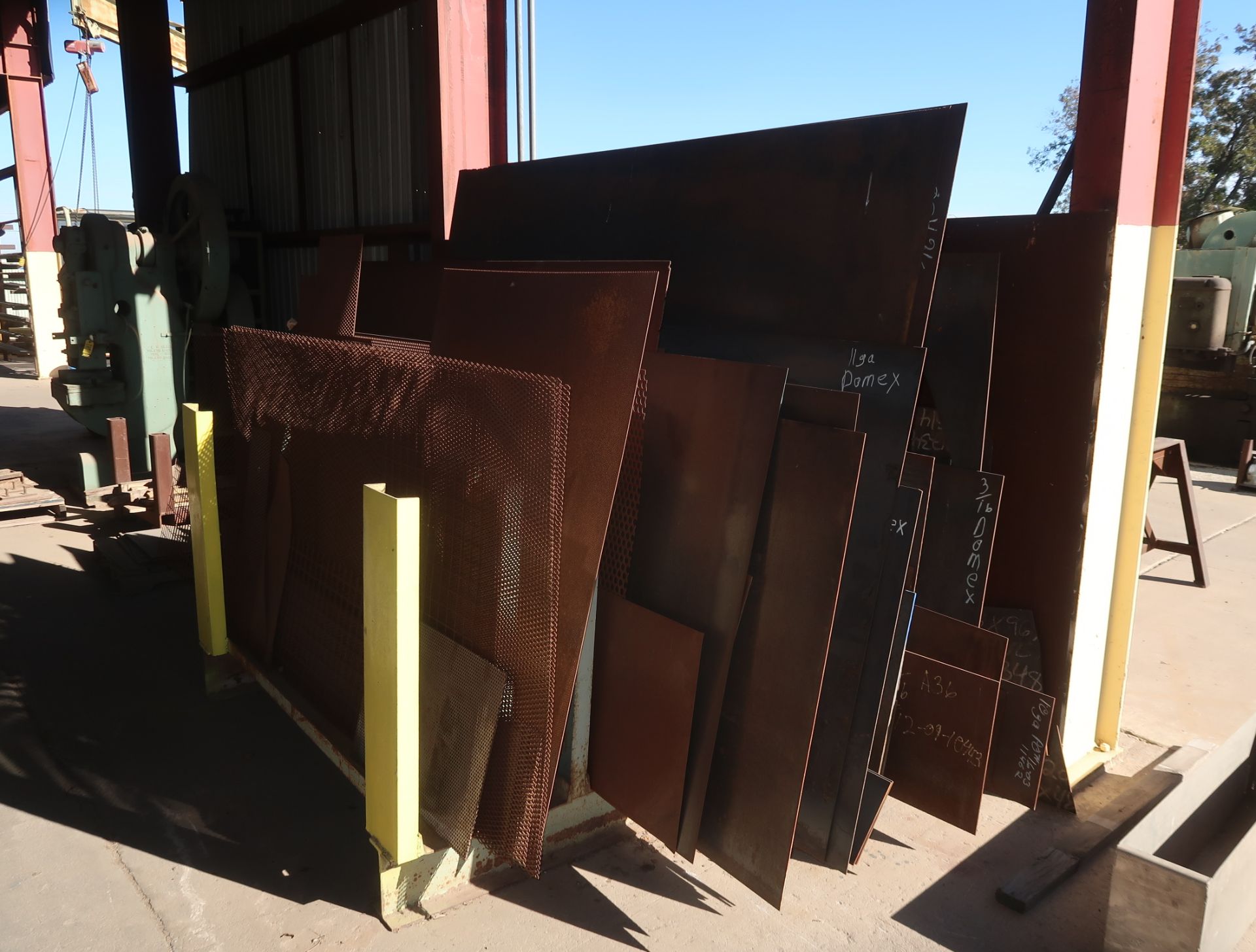 LOT ASST. EXPANDED METAL, SHEET METAL, RACK