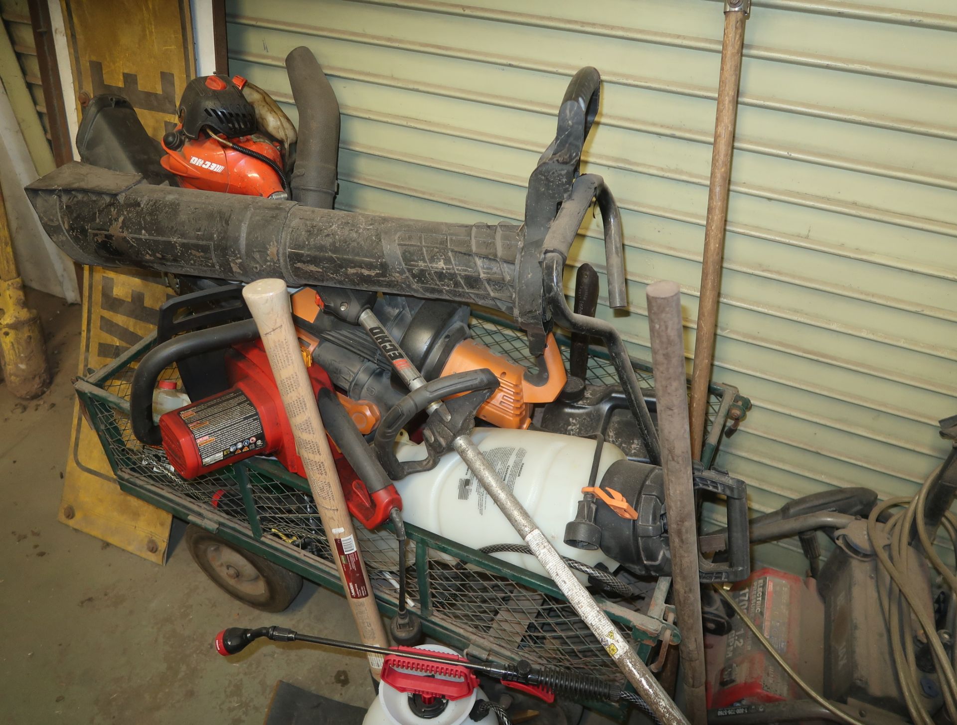 LOT ASST. LAND SCAPING TOOLS, WEED EATER, CHAIN SAW, BLOWER, PRESSURE WASHER, WAGON, ETC. - Image 2 of 2