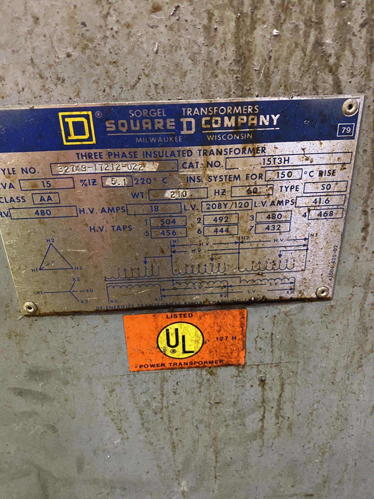 Square-D 3 Phase Insulated Transformer, AA