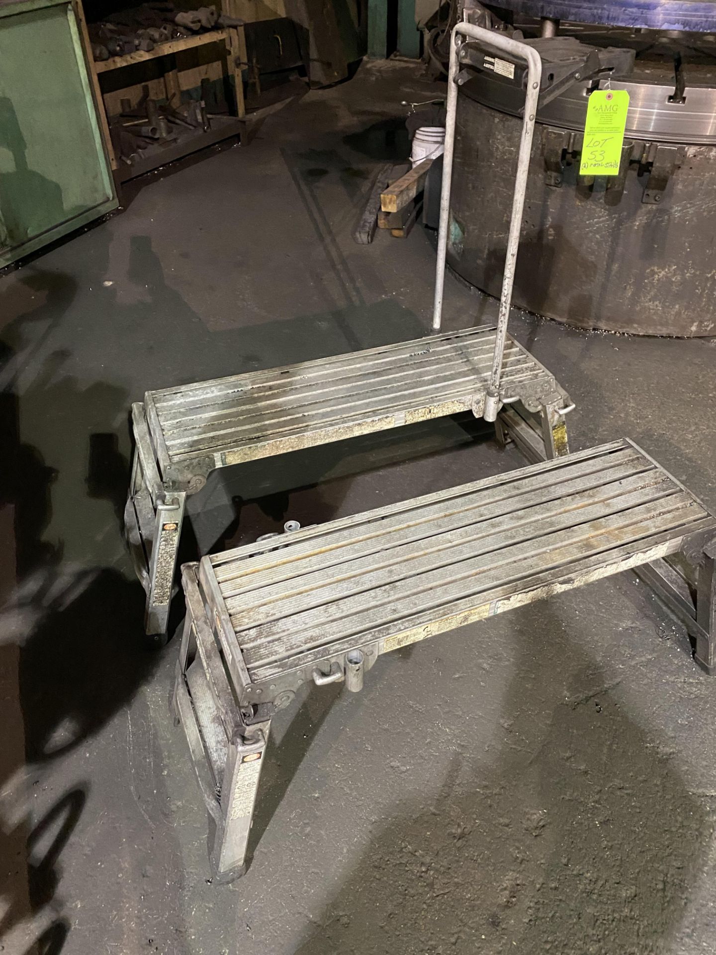 Lot of (2) Aluminum Adjustable Platforms