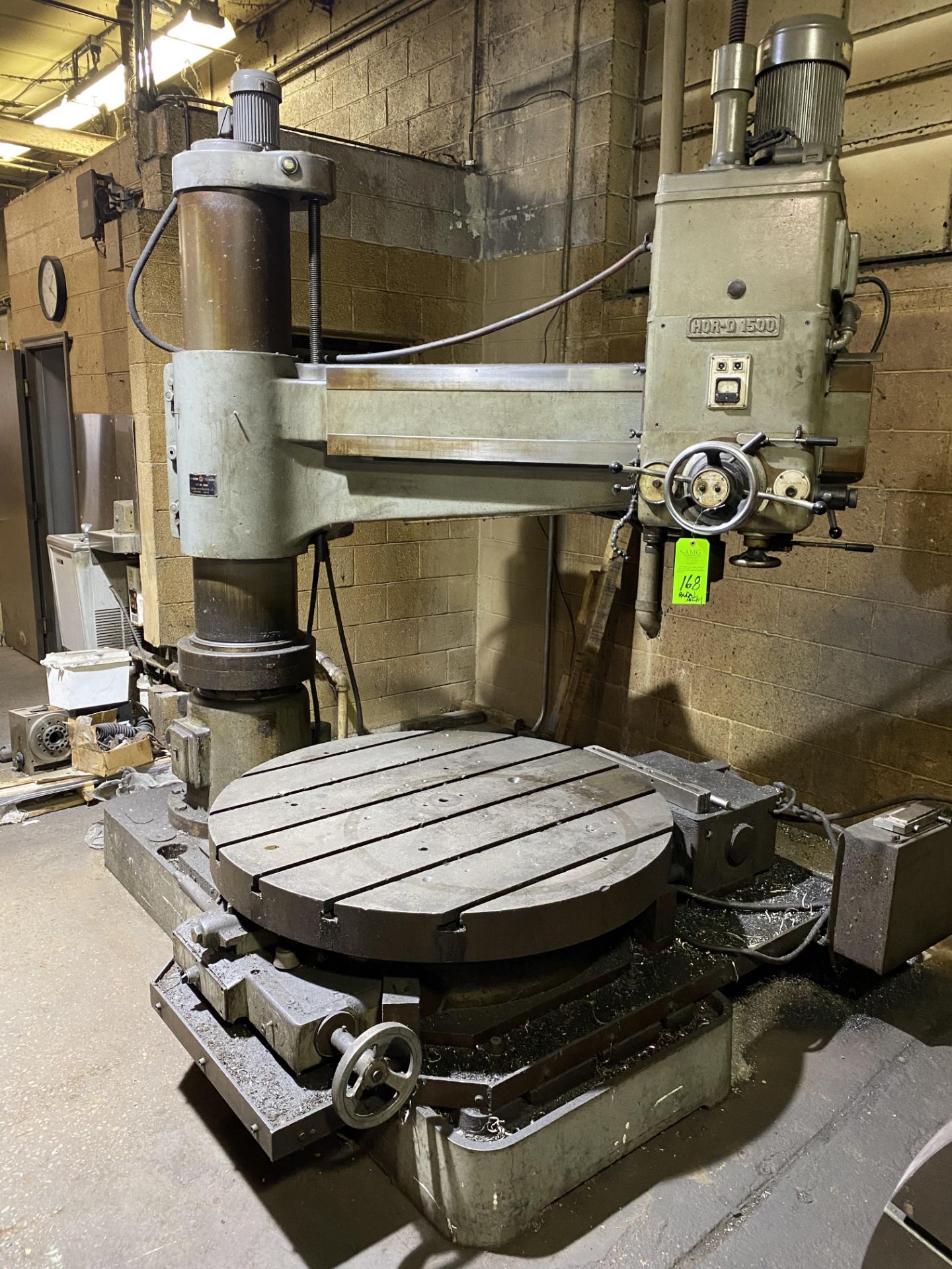 Ogawa Type HOR-D-1500 Radial Arm Drill, 6' Arm, 12" Column Dia., 48" T-Slotted Rotary Table,