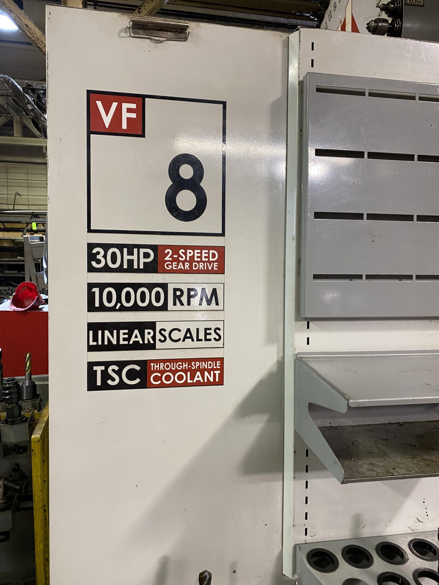 Haas VF-8 CNC,4 axis Vertical machining center. Serial no.1055661,10,000 RPM, - Image 4 of 5