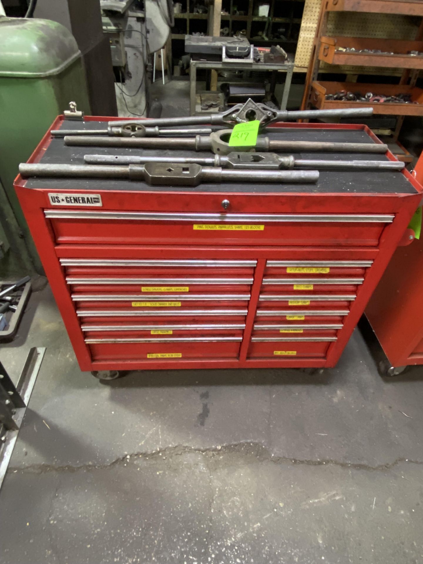 US General 13 Drawer Rolling Tool Box w/ Contents