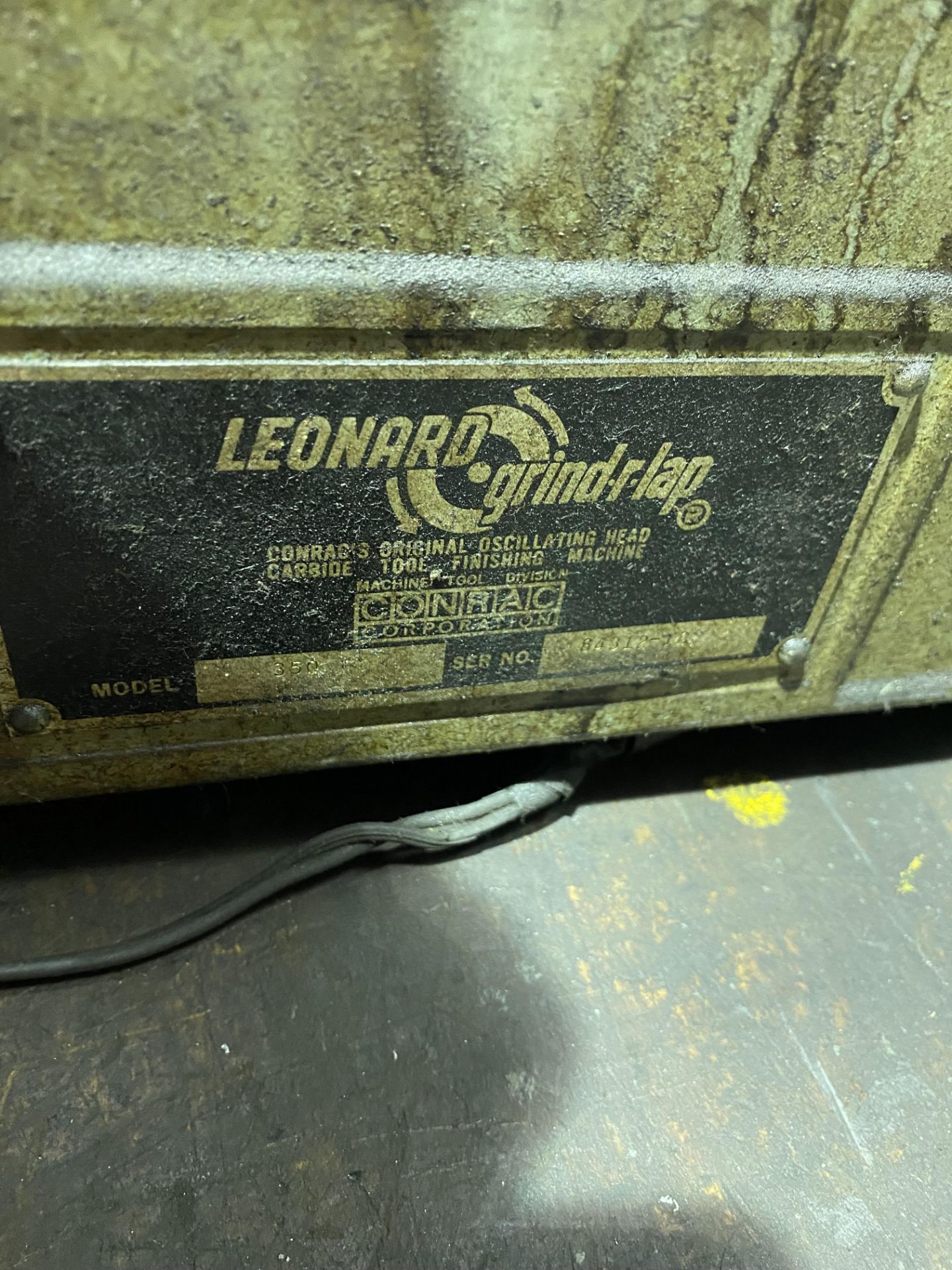 Leonard Grind Lap Carbide Tool Sharpener Model 350, S/n: 84312162, with Diamond Wheel - Image 2 of 2