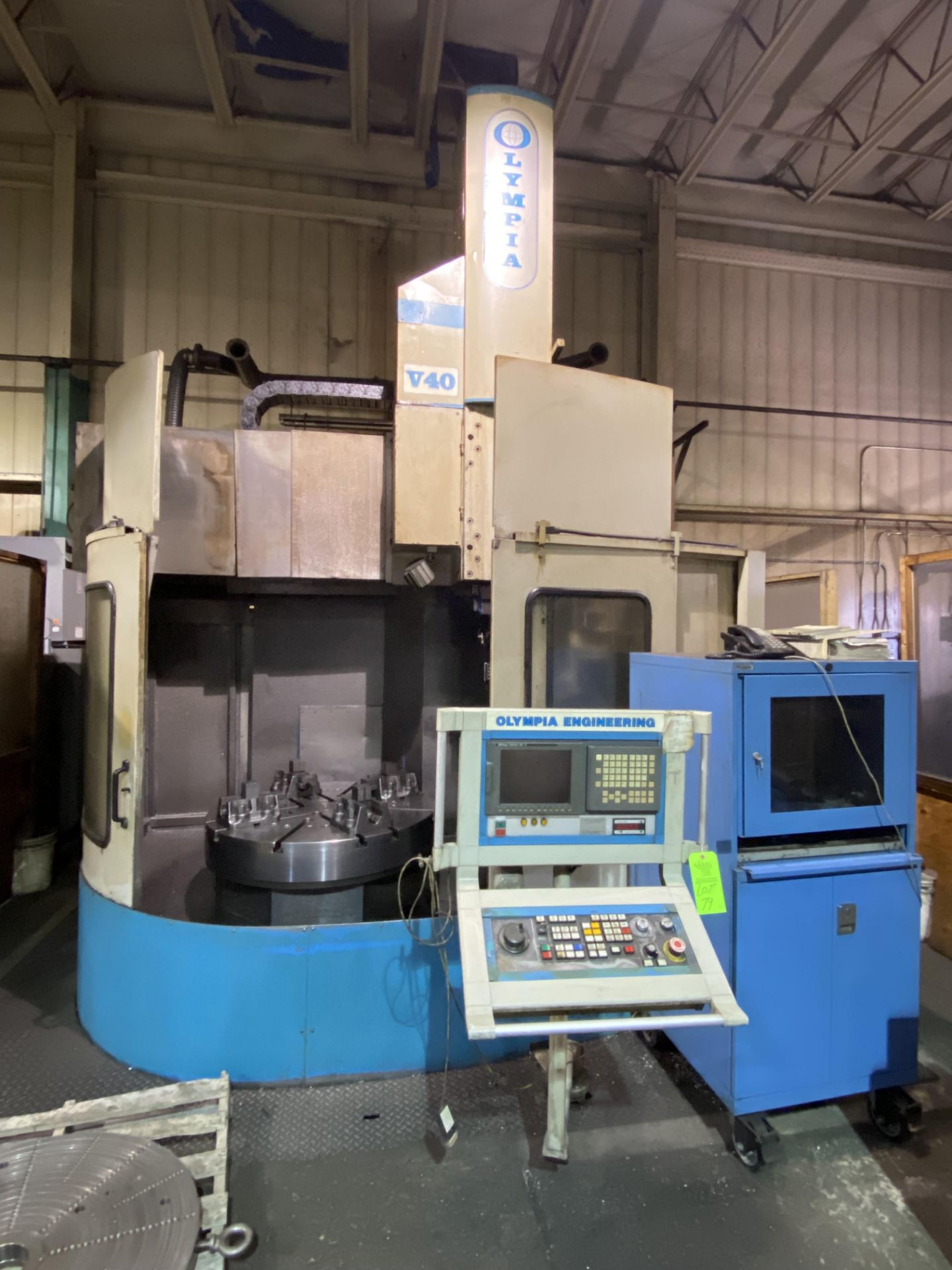 Olympia V-40 CNC Vertical Turret Lathe serial no.OE-99-326, GE Fanuc Series 18- i TA,CNC ,57"swing