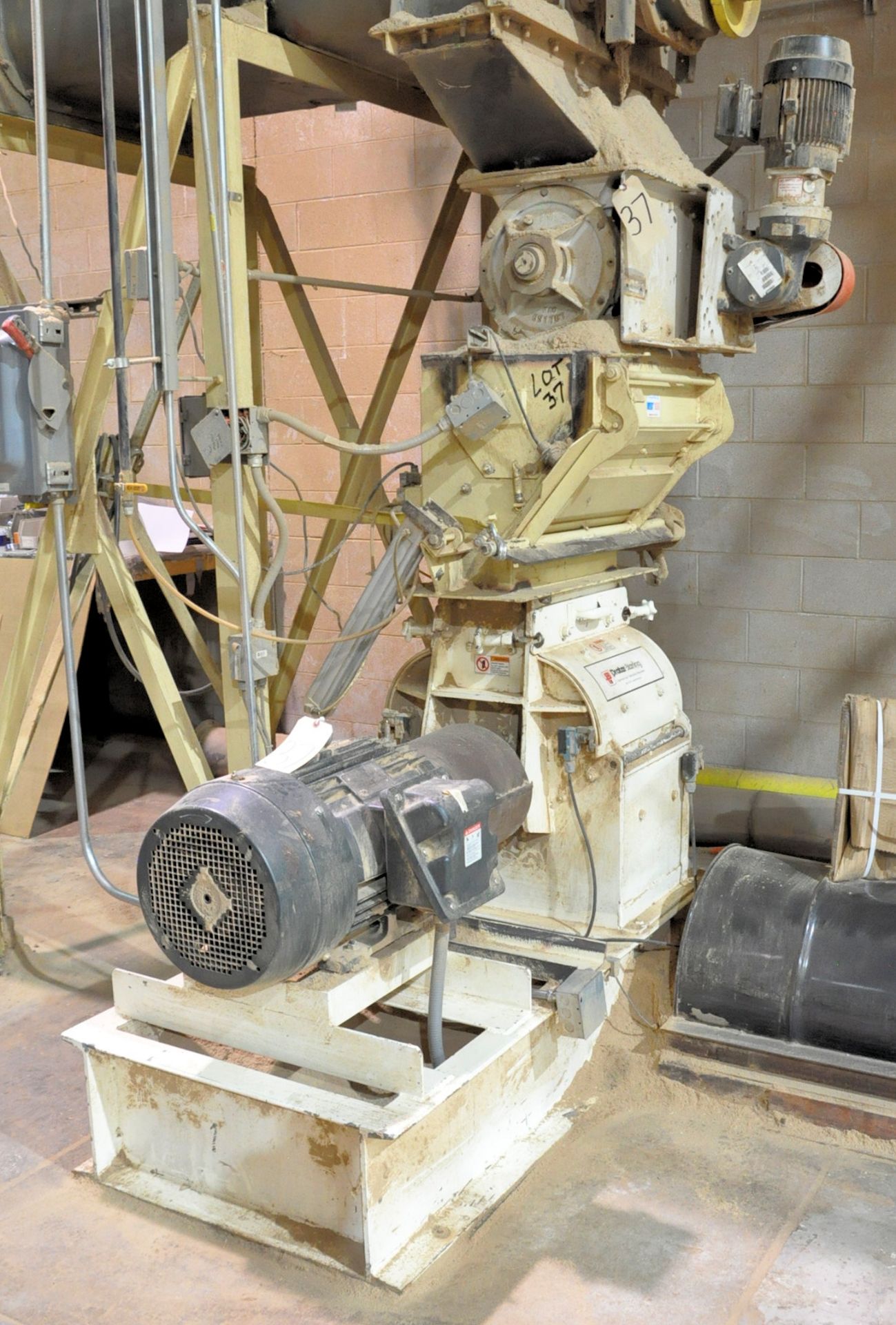 Prater-Sterling Model G6H Hammer Mill, S/n 5009940, 30-HP Motor, Feed Pipes,