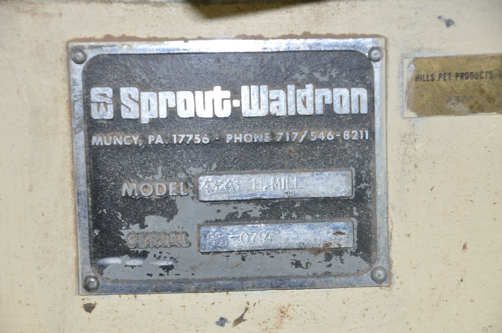 Sprout-Waldron Model 43243 H.Mill, Hammer Mill, S/n 85-0794, 150-HP Motor, - Image 5 of 8