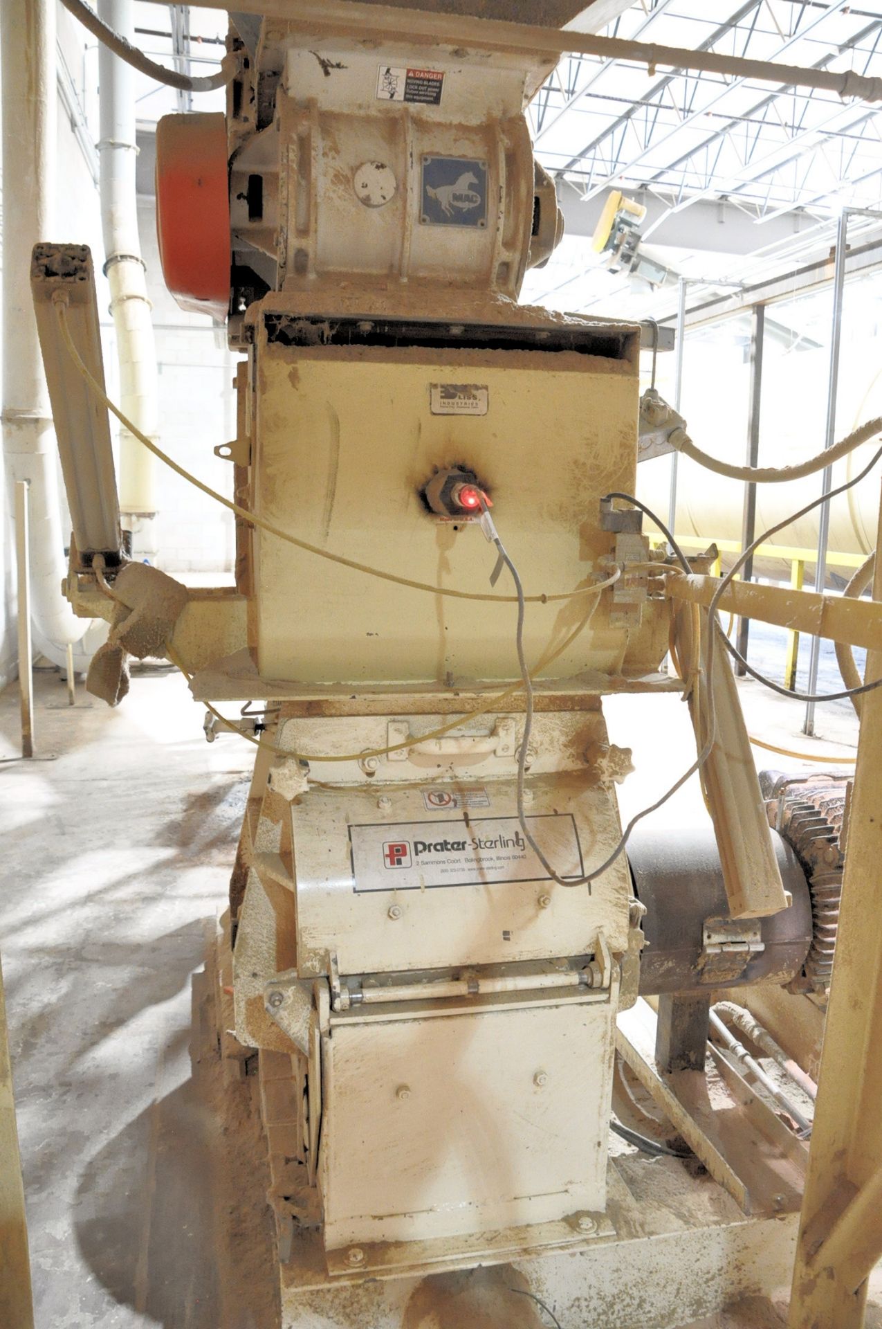 Prater-Sterling Model G6H Hammer Mill, S/n 5009940, 30-HP Motor, Feed Pipes, - Image 4 of 12