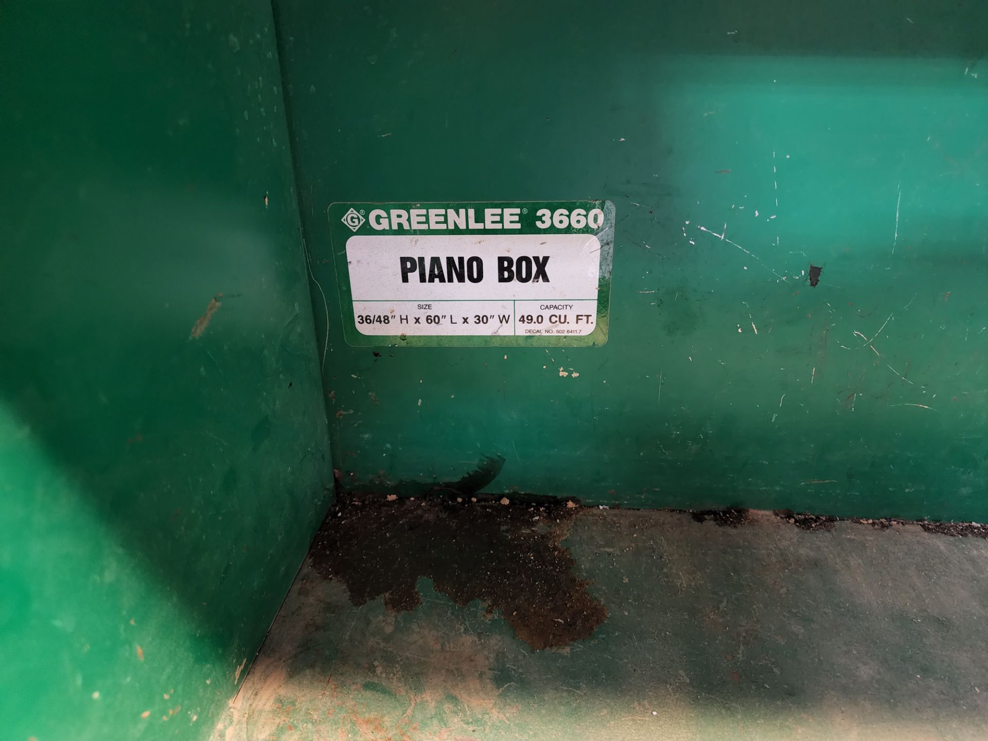 Greenlee "Piano Box" 5' Gang Box w/Broken Cylinder - Image 3 of 4