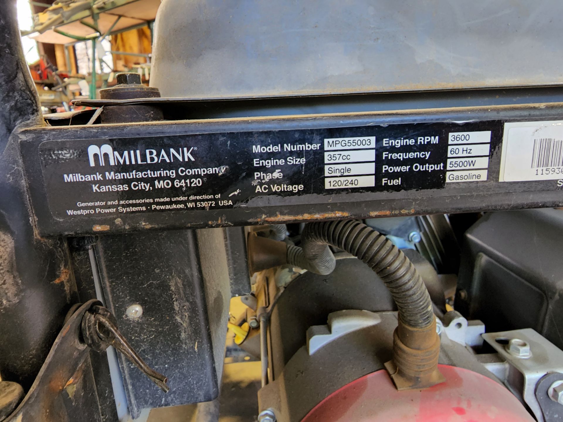 Milbank Model MPG55003 Portable Generator - Image 4 of 5