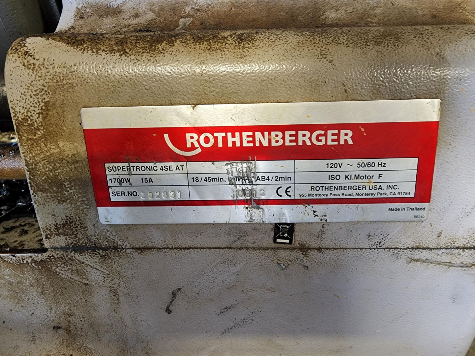 Rothenberger Supertronic 45E AT Power Pipe Threader - Image 5 of 6