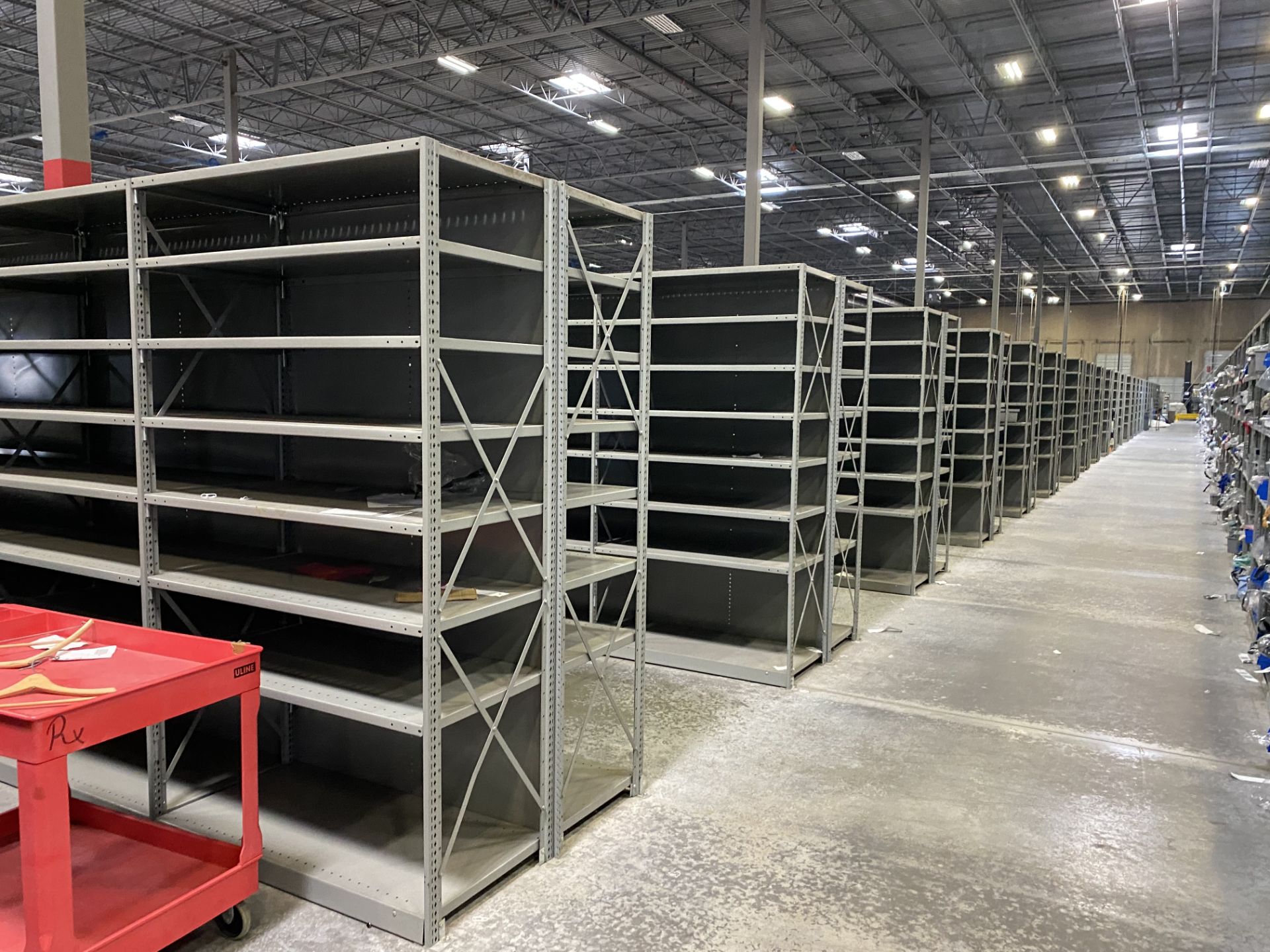 20 SECTIONS OF METAL CLOSED BACK SHELVING