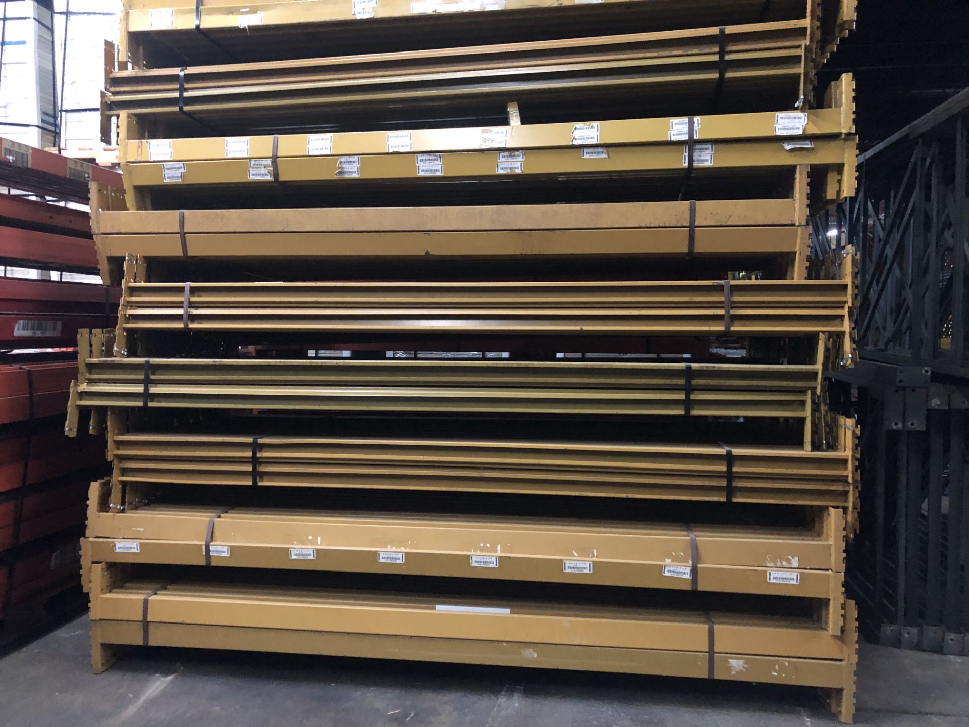 9 BAYS OF 12'H X 24"D X 108"L KEYSTONE STYLE PALLET RACKS - Image 2 of 3