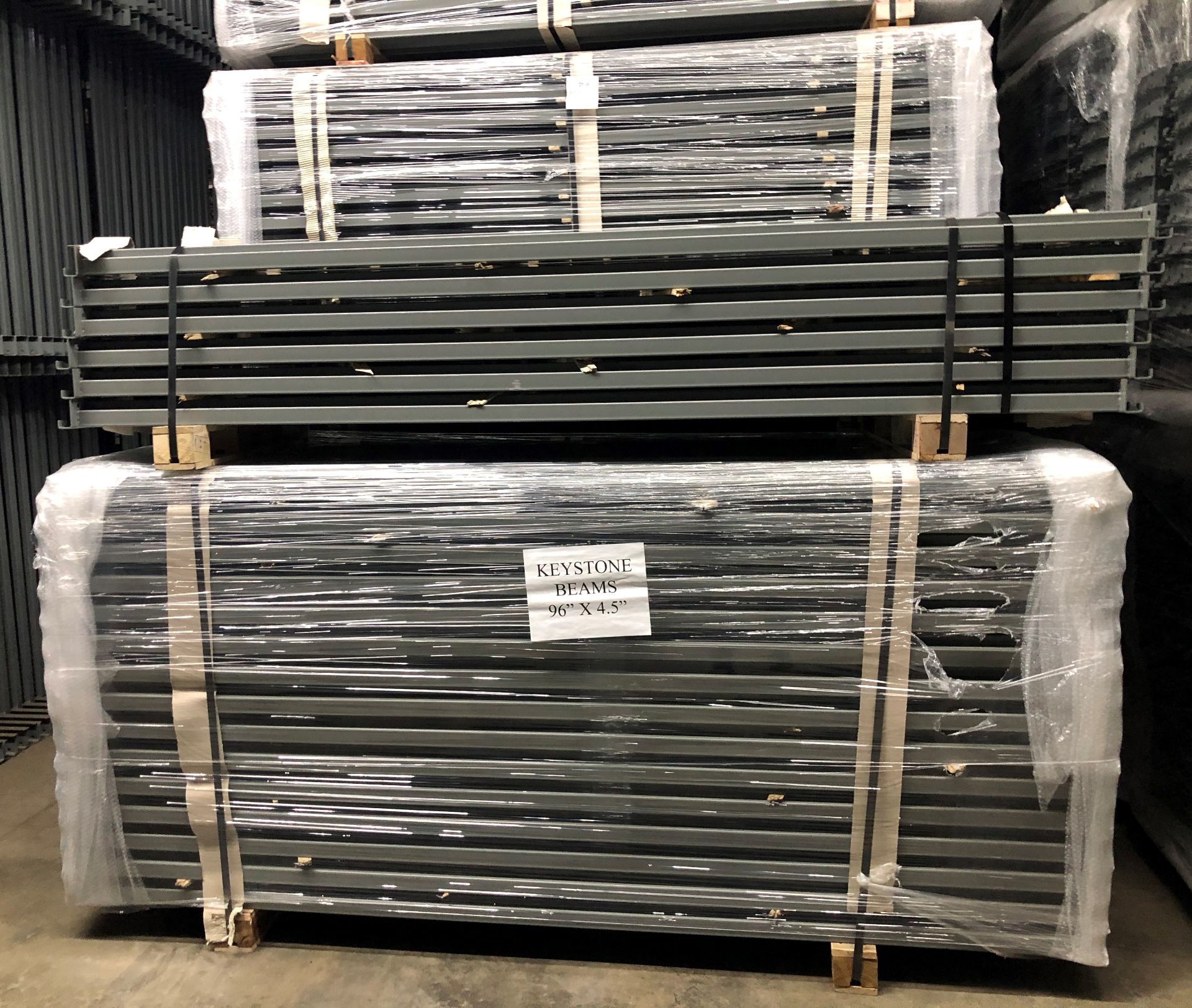 NEW 60 PCS OF 96" X 4.5" KEYSTONE BEAM- 4950 LBS CAPACITY/PAIR - Image 2 of 3