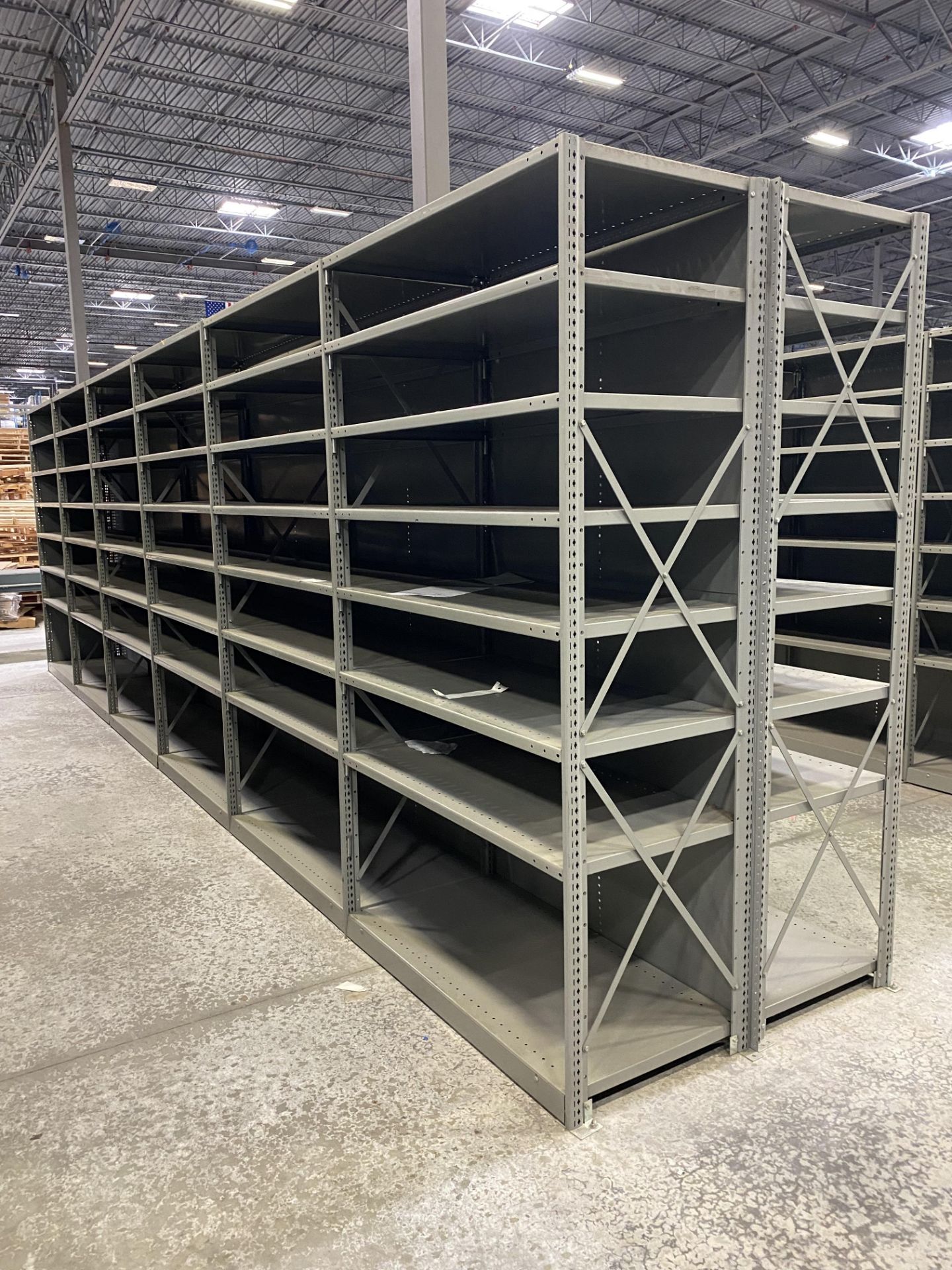 20 SECTIONS OF METAL CLOSED BACK SHELVING
