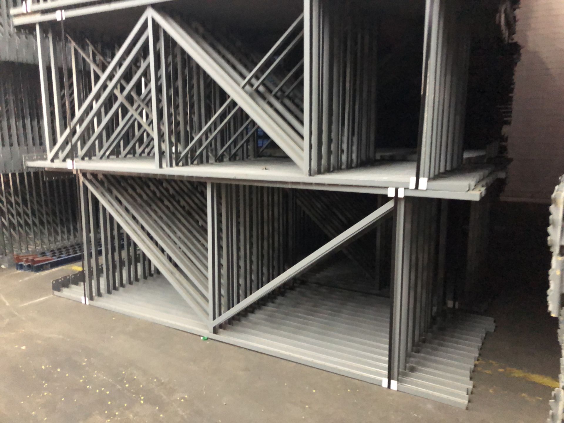 9 BAYS OF 10.5'H X 42"D X 102"L STRUCTURAL STYLE PALLET RACKS - Image 3 of 4