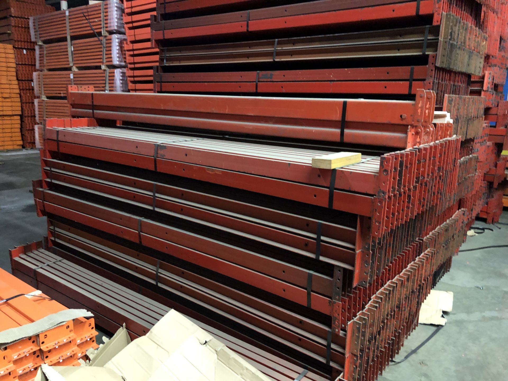 9 BAYS OF 10.5'H X 42"D X 102"L STRUCTURAL STYLE PALLET RACKS - Image 3 of 5