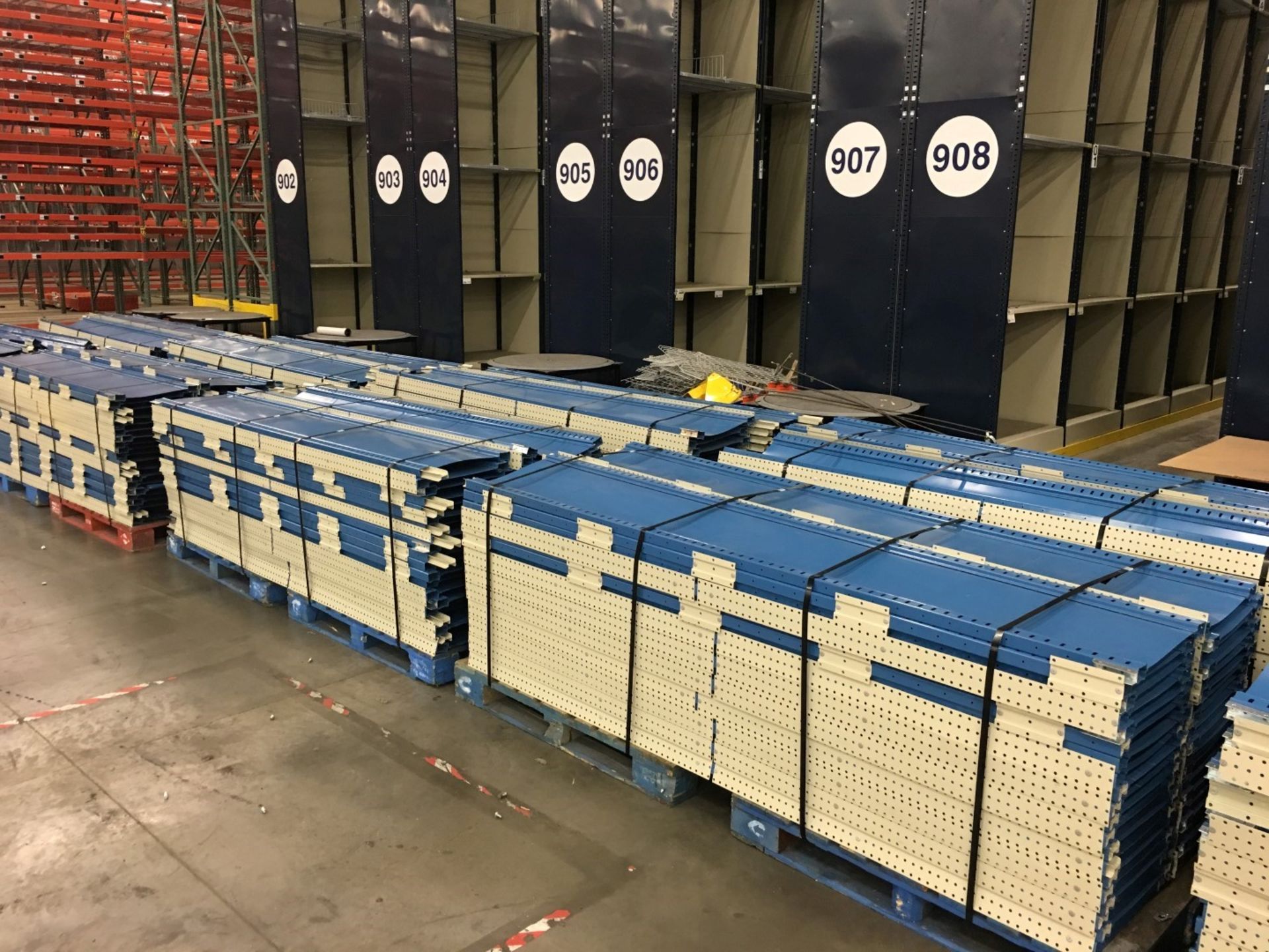 25 SECTIONS OF HALLOWELL H-POST CLOSED BACK SHELVING