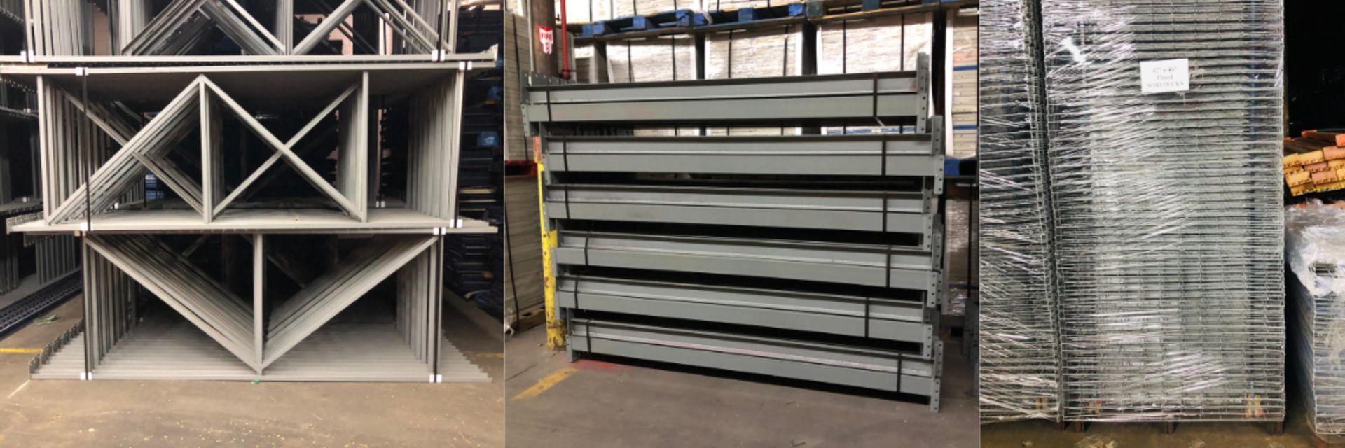 9 BAYS OF 10.5'H X 42"D X 93"L STRUCTURAL STYLE PALLET RACKS