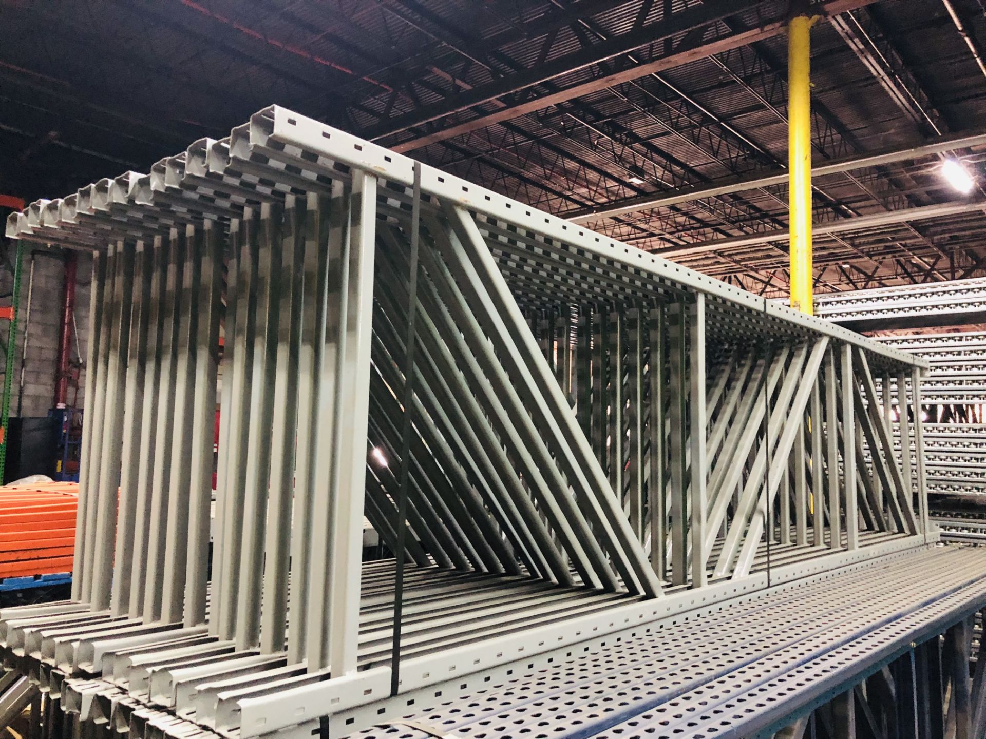 10 BAYS OF 15'H X 42"D X 106"L PENCO STYLE PALLET RACKS