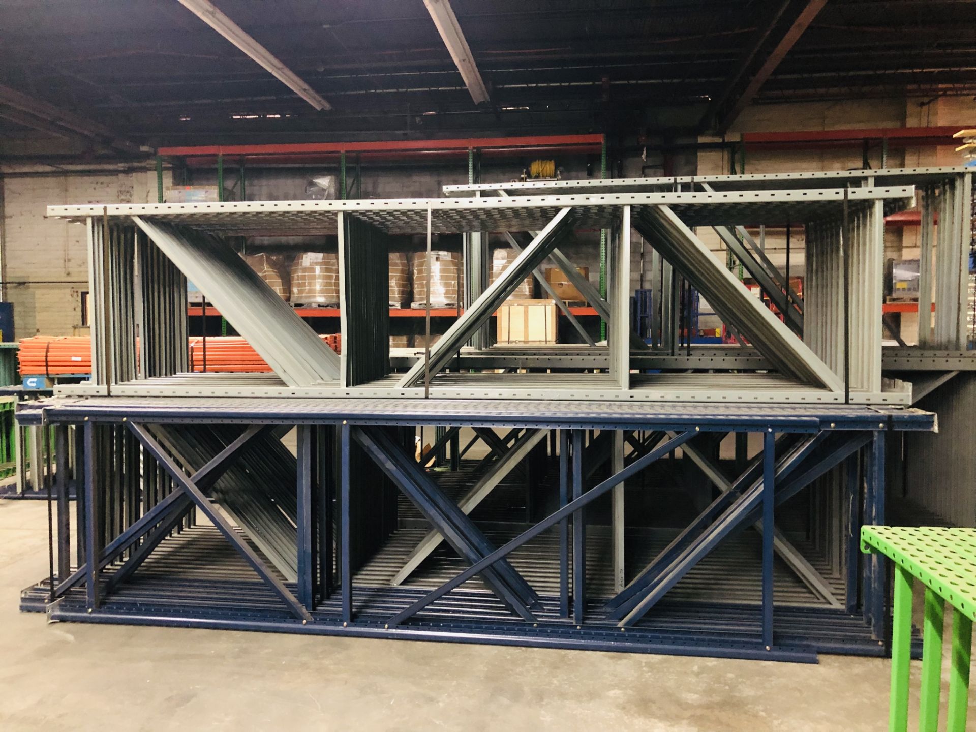 5 BAYS OF 15'H X 42"D X 106"L PENCO STYLE PALLET RACKS - Image 3 of 4