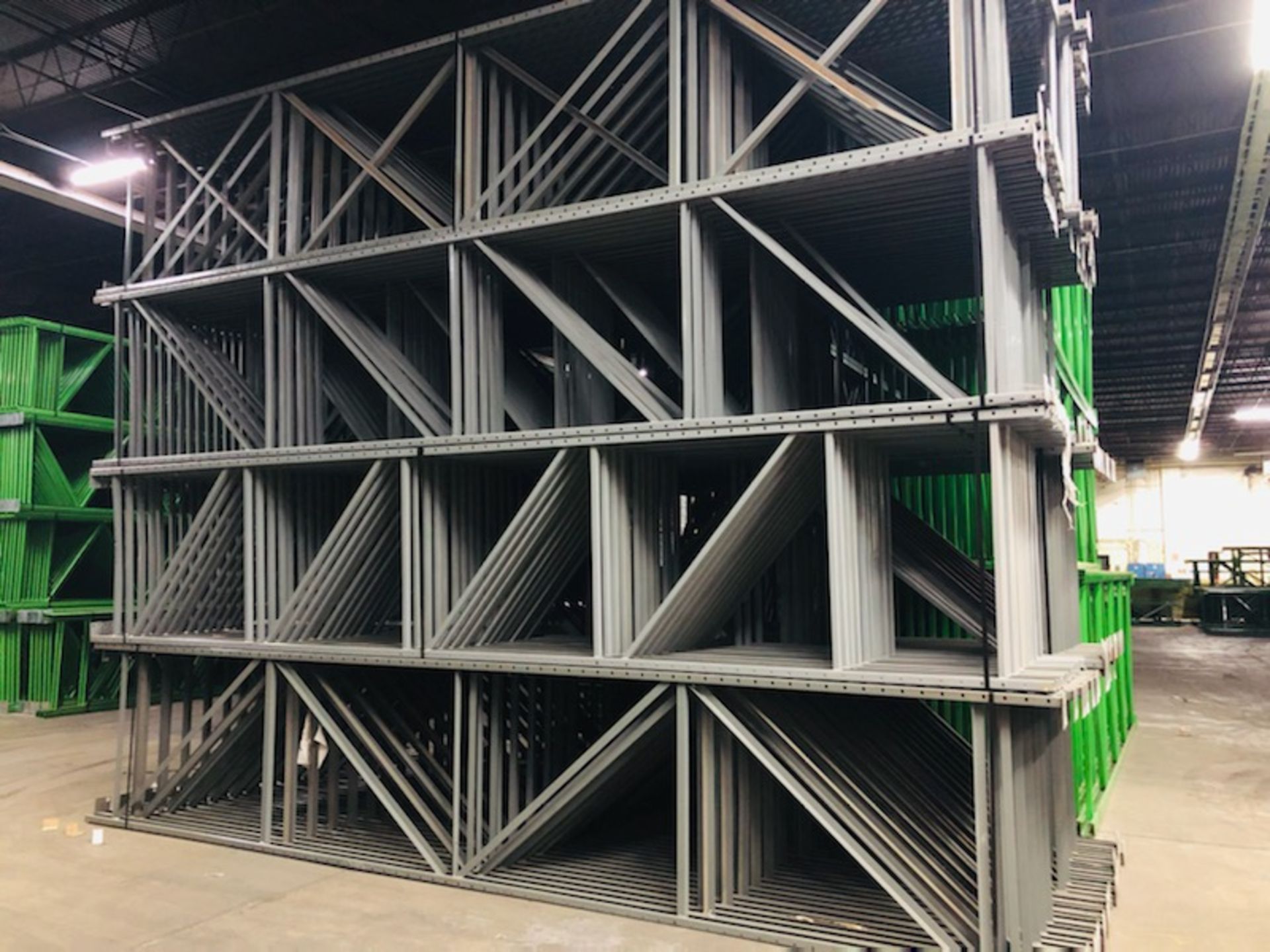 LOT OF TRUCK LOAD OF REFURBISHED PALLET RACKS- 18'H X 42"D X 144"BEAM - Image 2 of 7