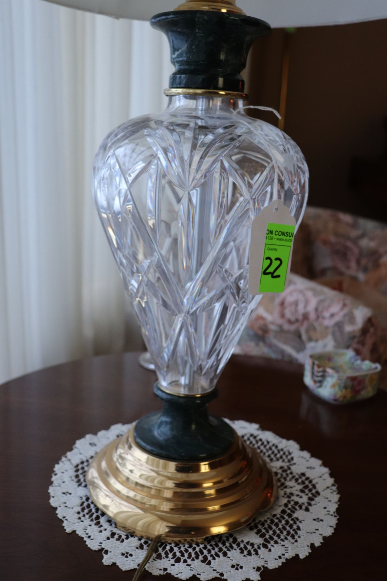 Waterford crystal lamp, approximate height 30" - Image 2 of 4