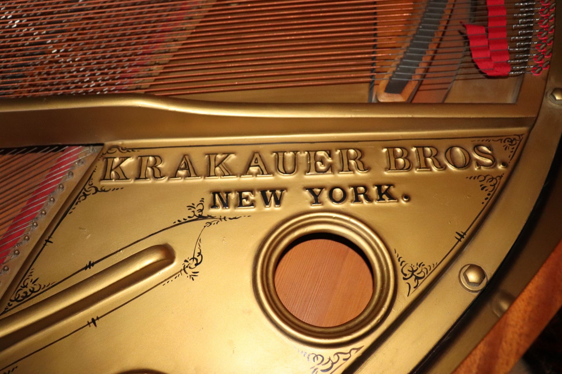 Krakauer baby grand piano contained in a mahogany case complete with bench, approximate height 39", - Image 8 of 12