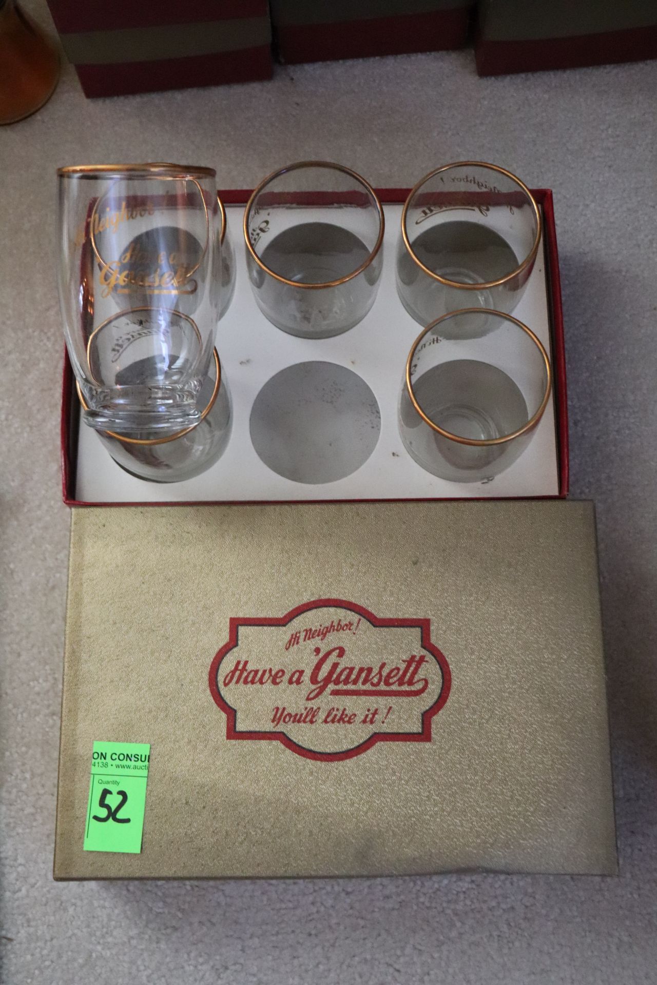 One box of Gansett glasses