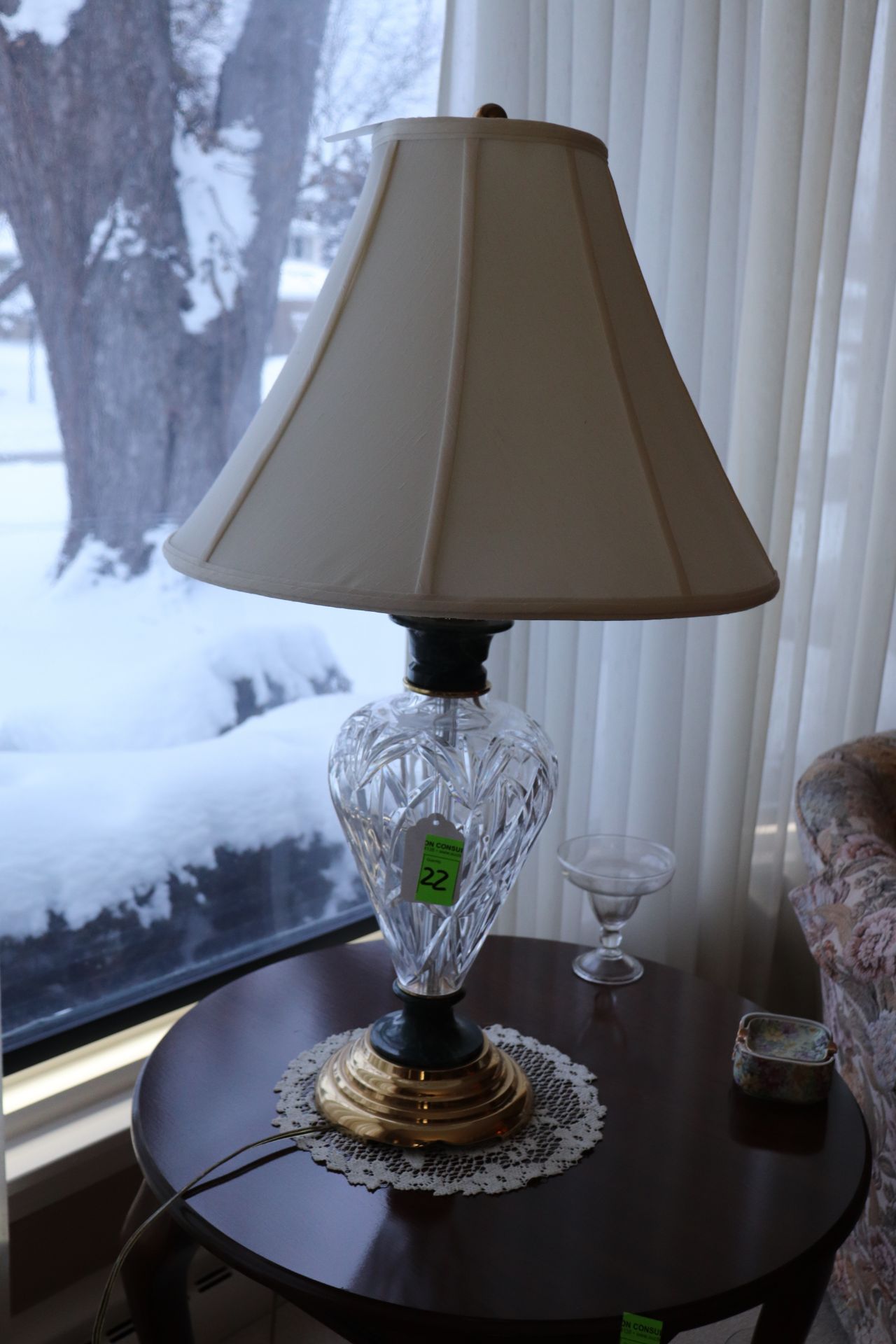 Waterford crystal lamp, approximate height 30"