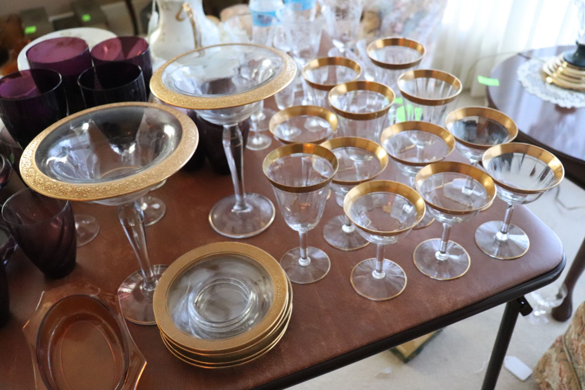 Set of gilded wine cups and saucers - Image 2 of 2