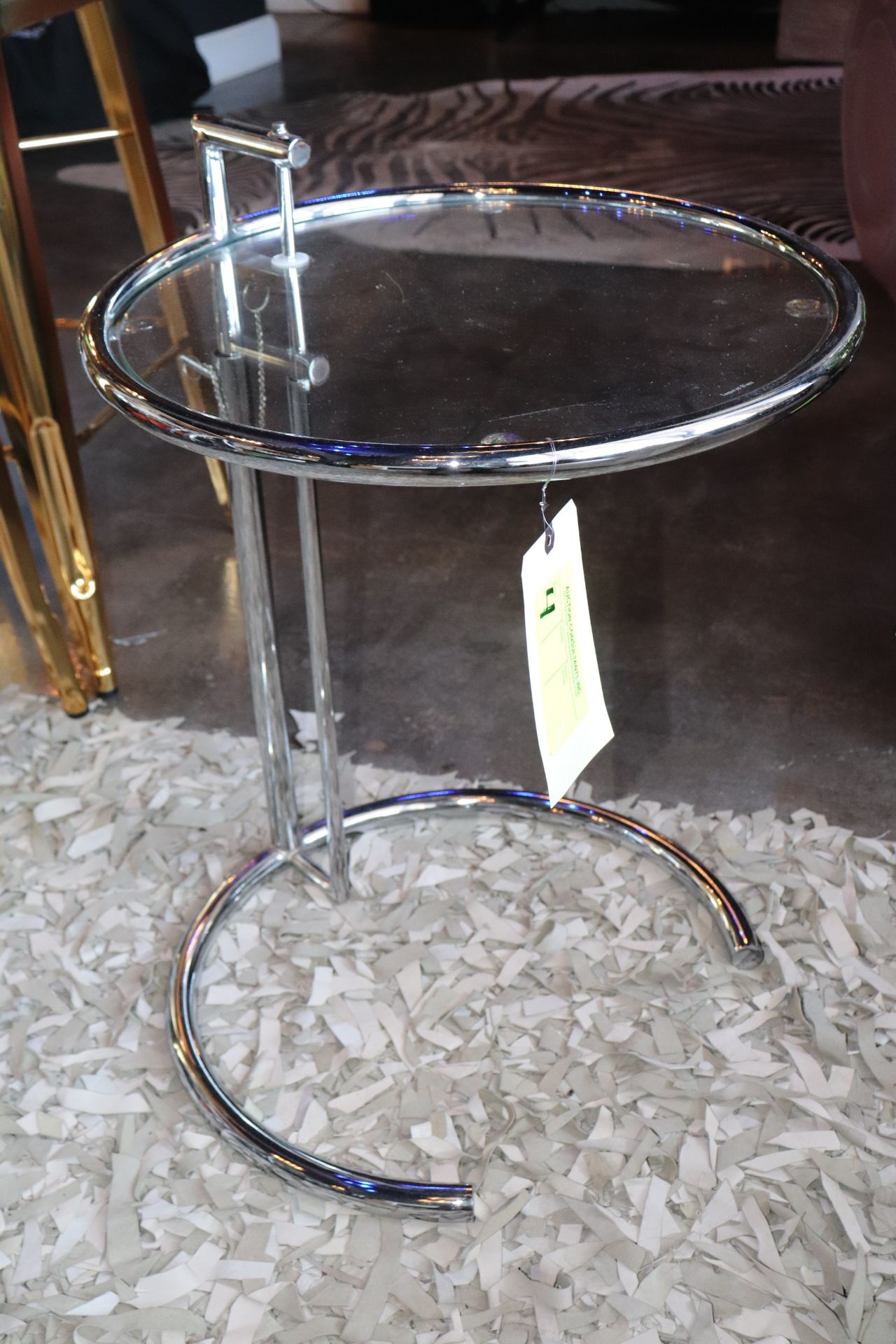 Eileen Grey side table 20” round, adjustable height