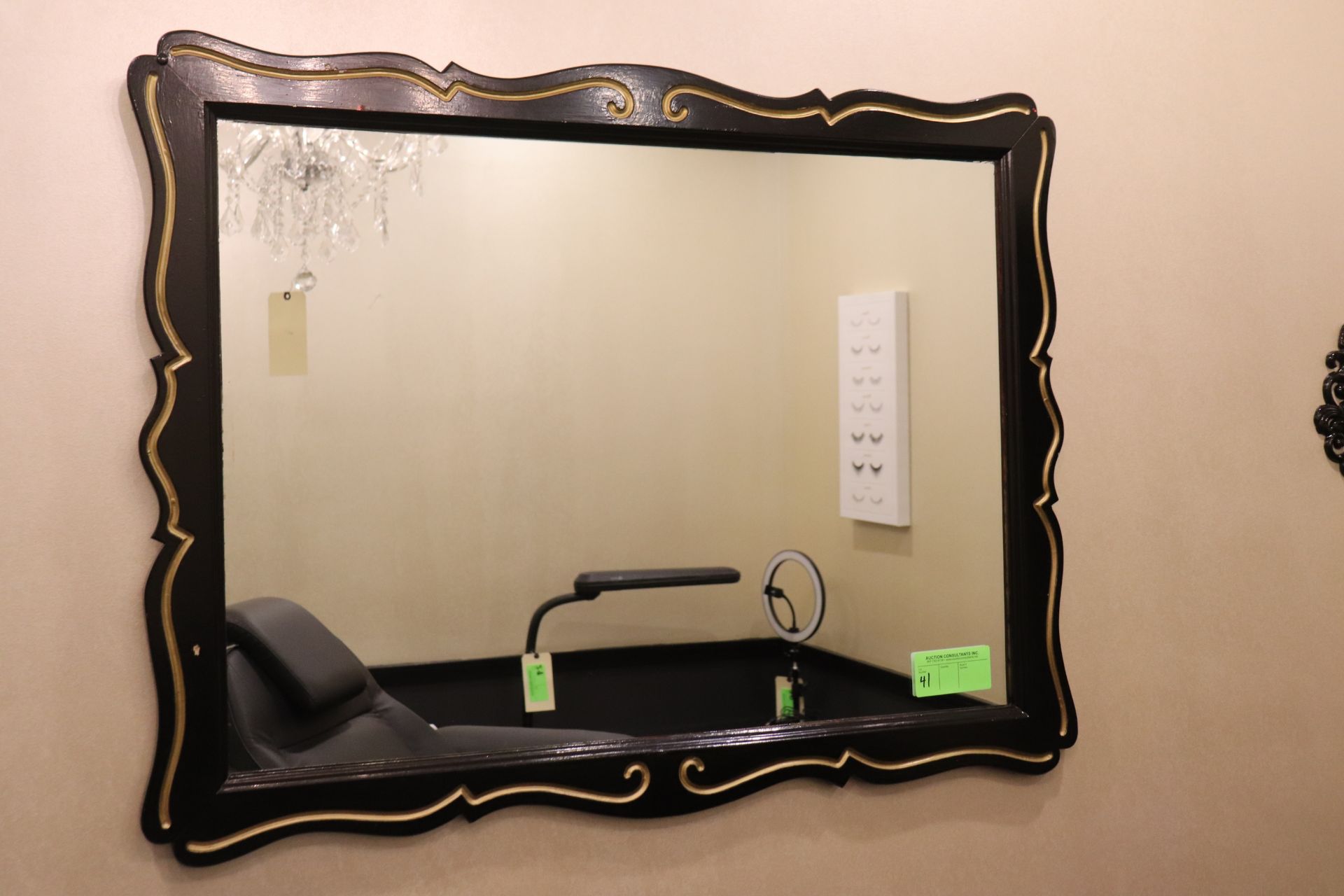 Wall mirror with black trim 35"x30"