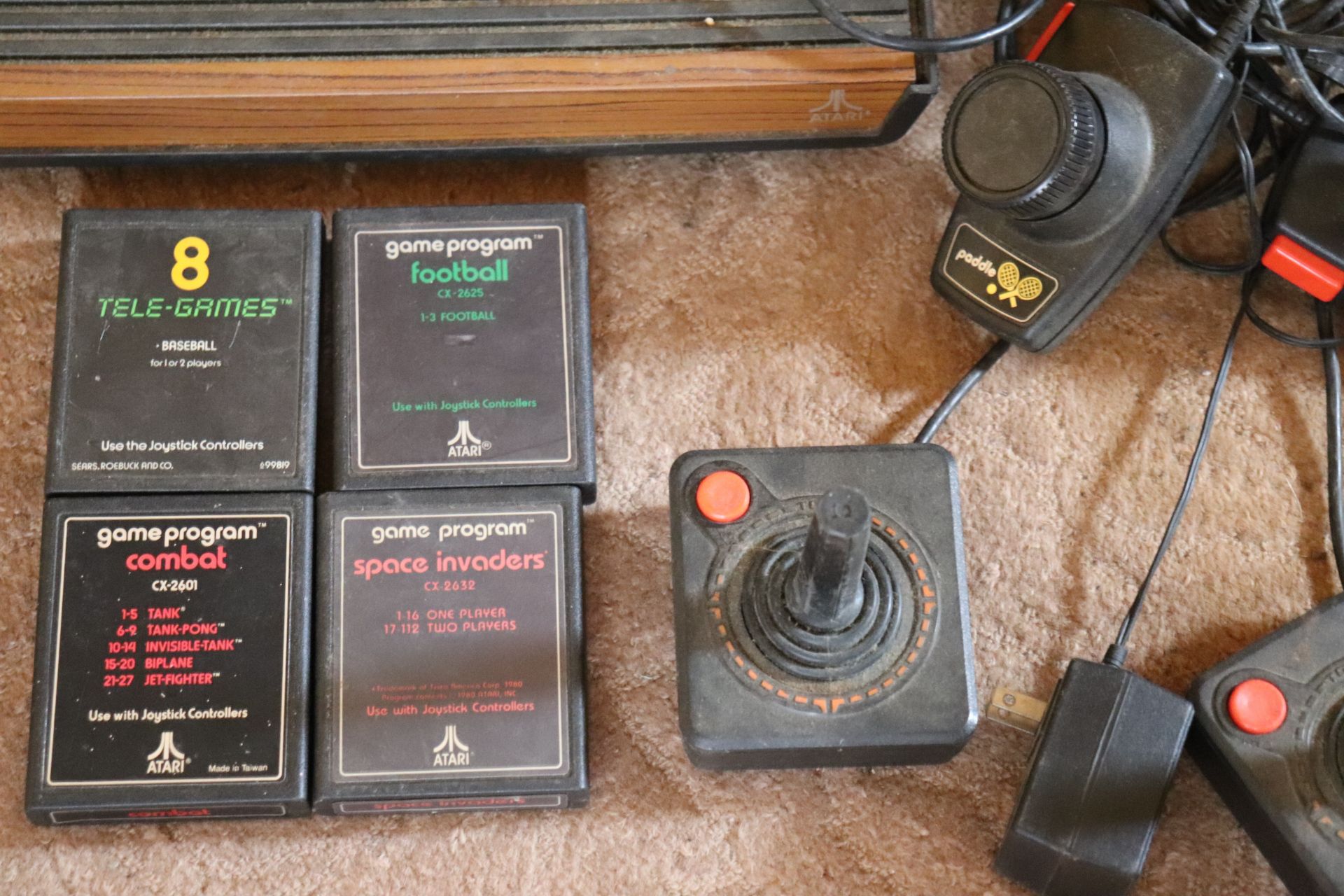 Atari video computer system with controllers and four games - Image 2 of 2