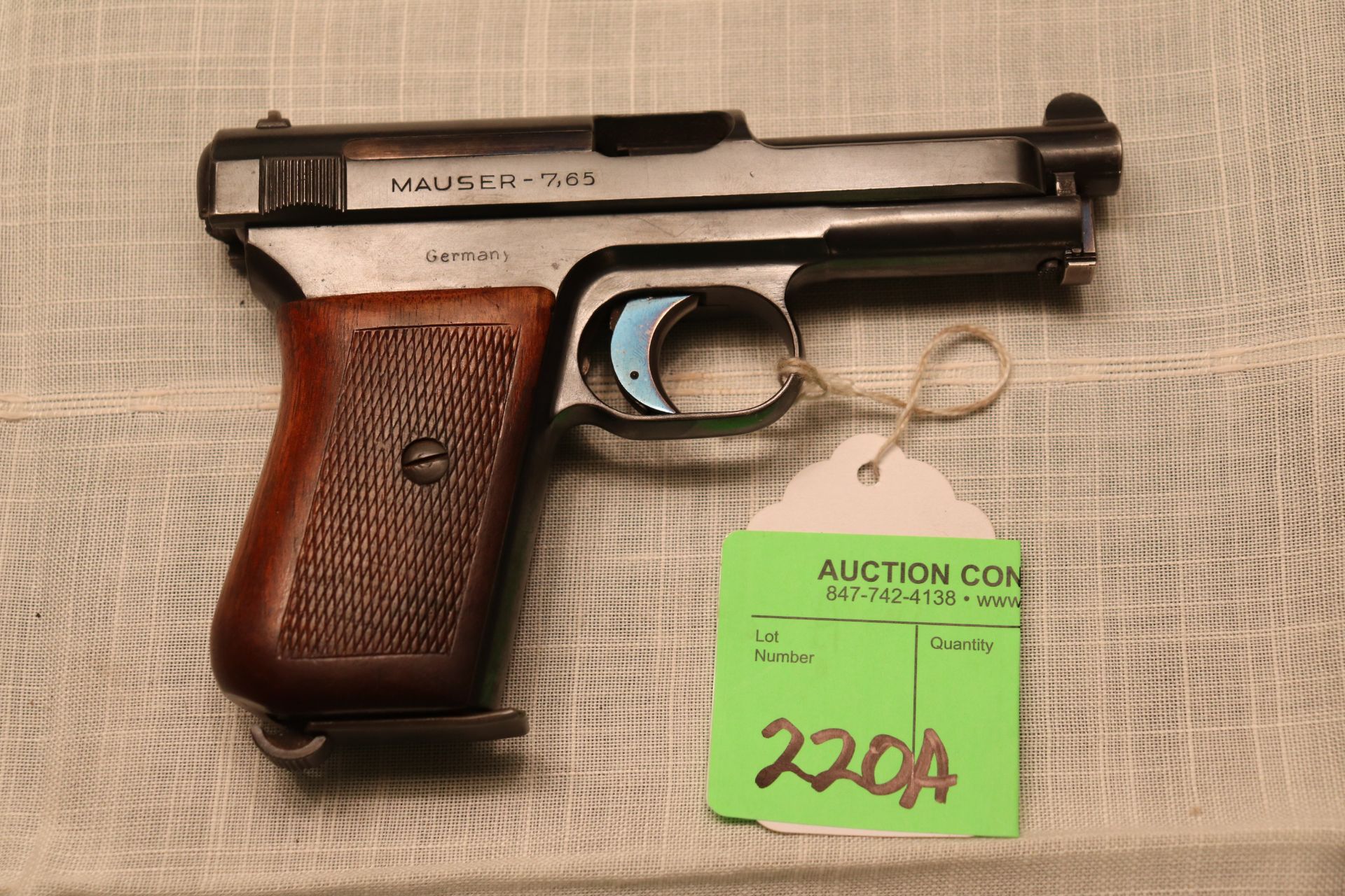 7.65×53mm Waffenfabrik Mauser semi-auto pistol