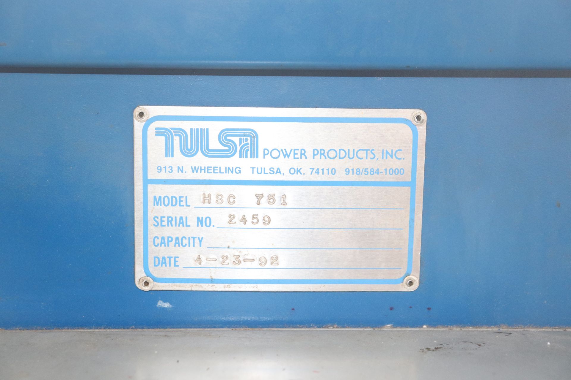 High Speed Spooler and Coiler (HSS Series)-HSC 751 Tulsa Power Products serial #2459 coiler with fo - Image 3 of 4