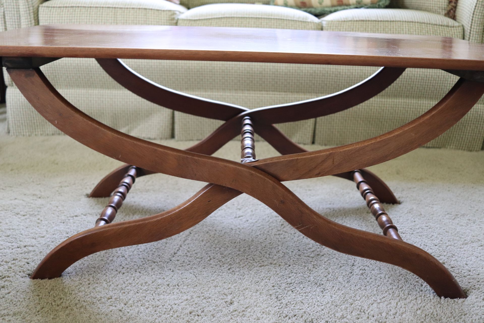 Georgian style mahogany folding coffee table, rectangular top raised on four-leg folding base, 40" x - Image 2 of 2