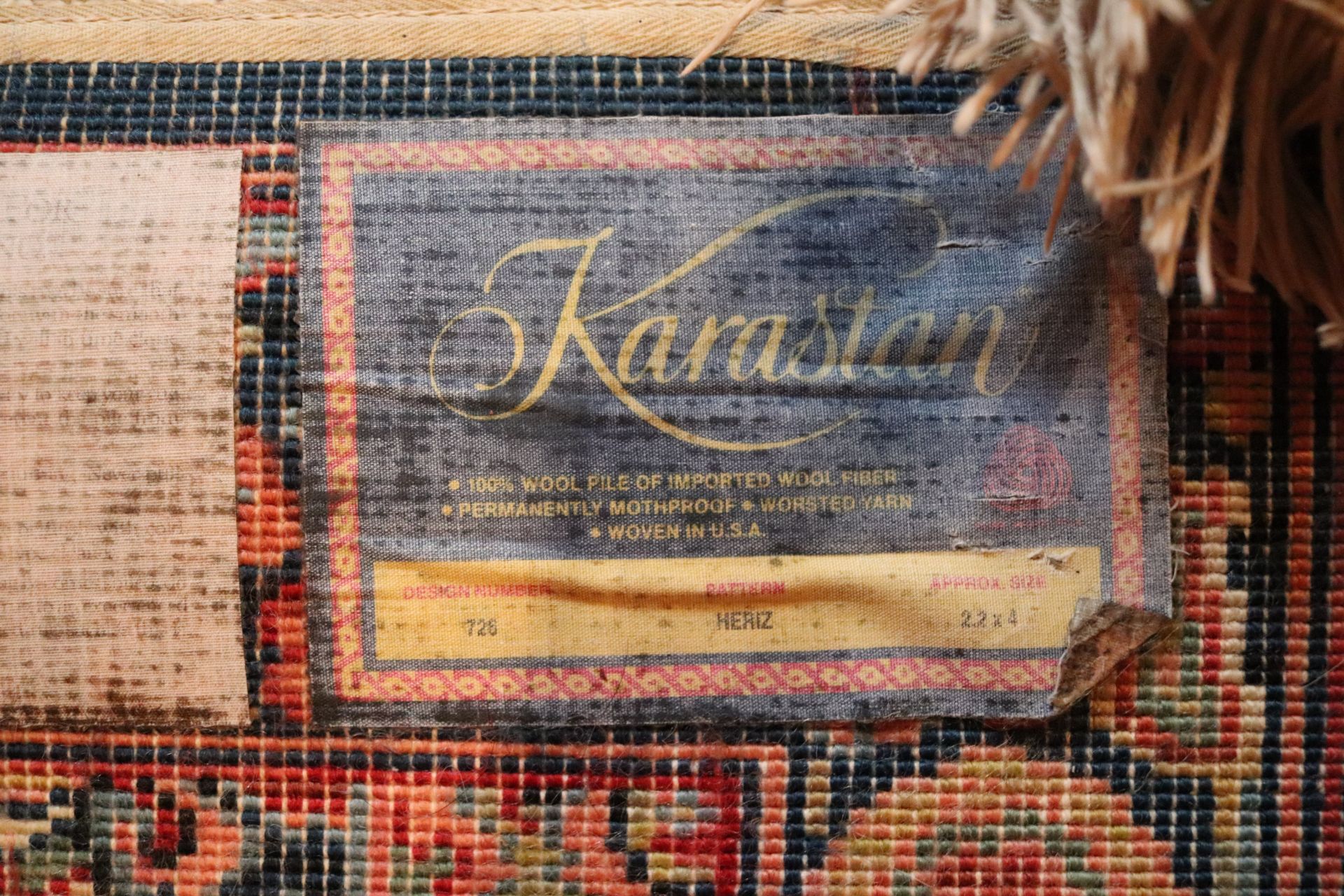 Oriental wool rug, 48" x 26", Karastan - Image 4 of 4