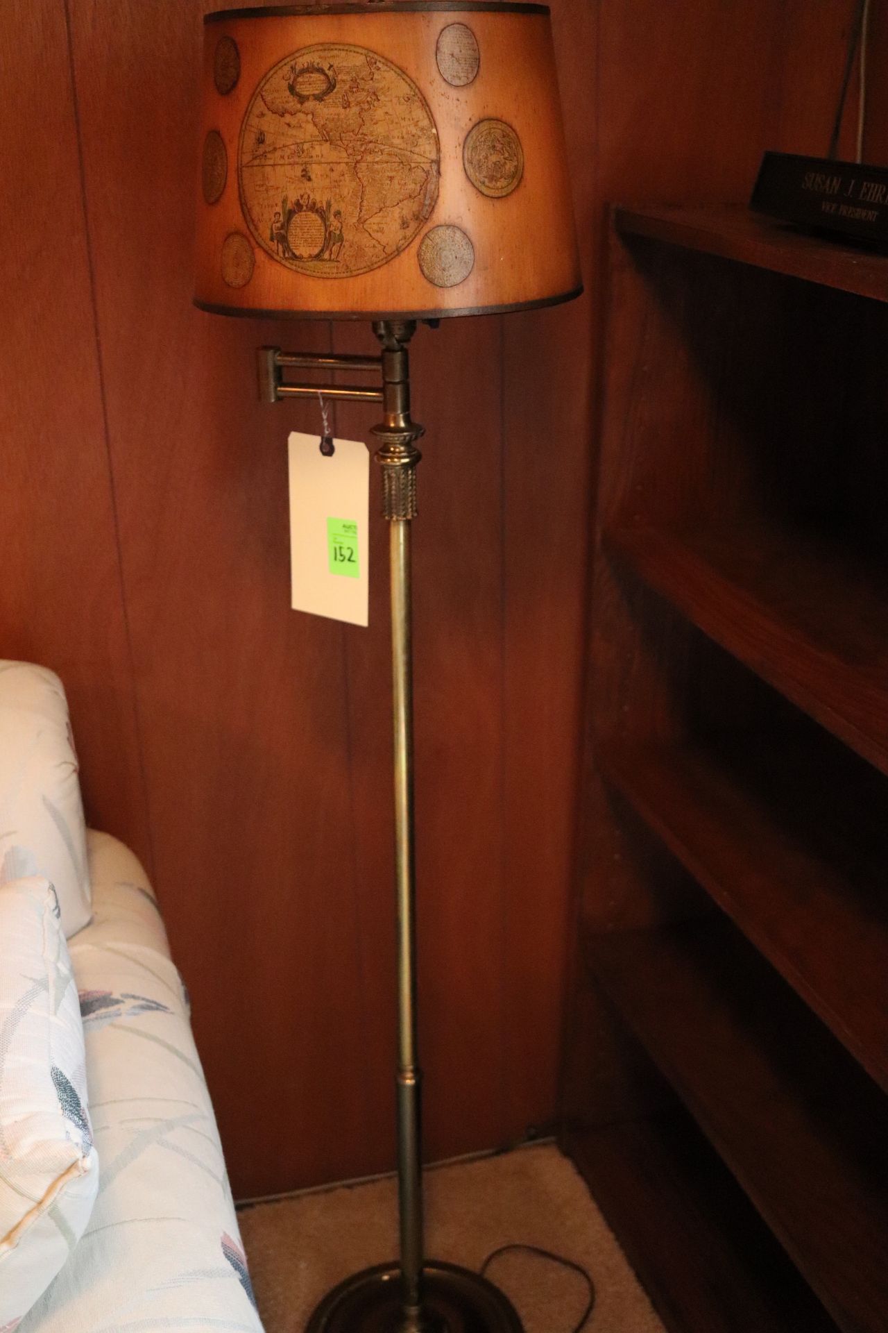 Brass floor lamp, approximate height 55"