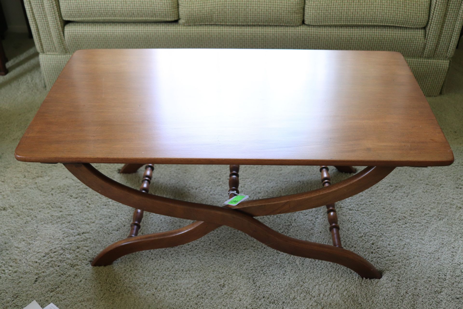 Georgian style mahogany folding coffee table, rectangular top raised on four-leg folding base, 40" x