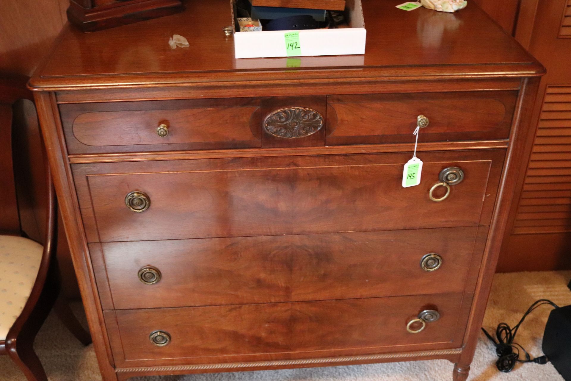 Early 20th Century mahogany finish dresser fitted with four drawers with brass pulls - Image 2 of 3