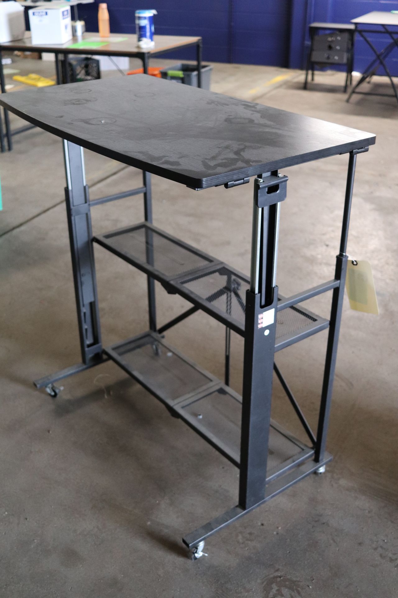 Adjustable laptop station on casters, 40" high