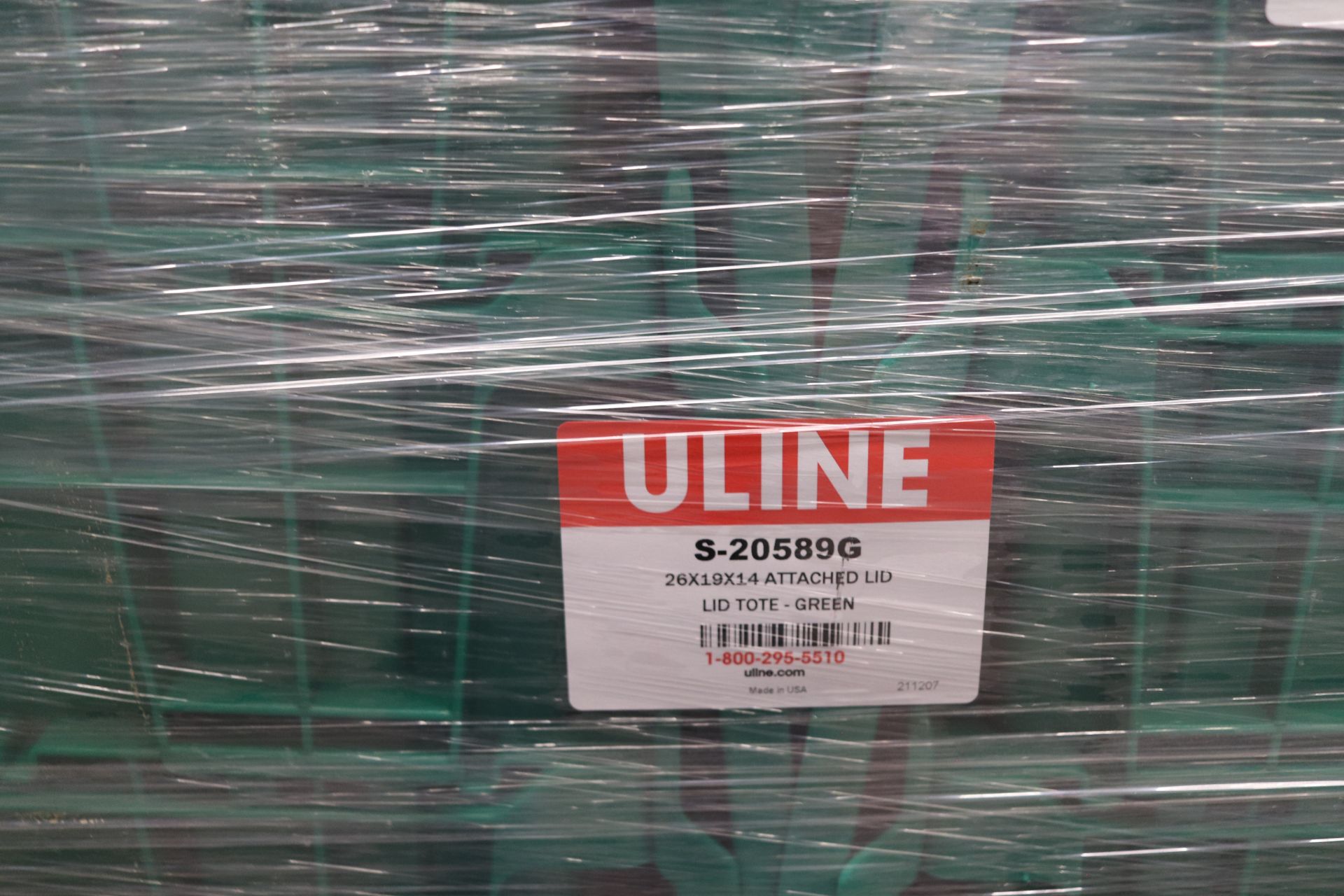 Pallet of Lid Totes Green model S 20589G - Image 3 of 3