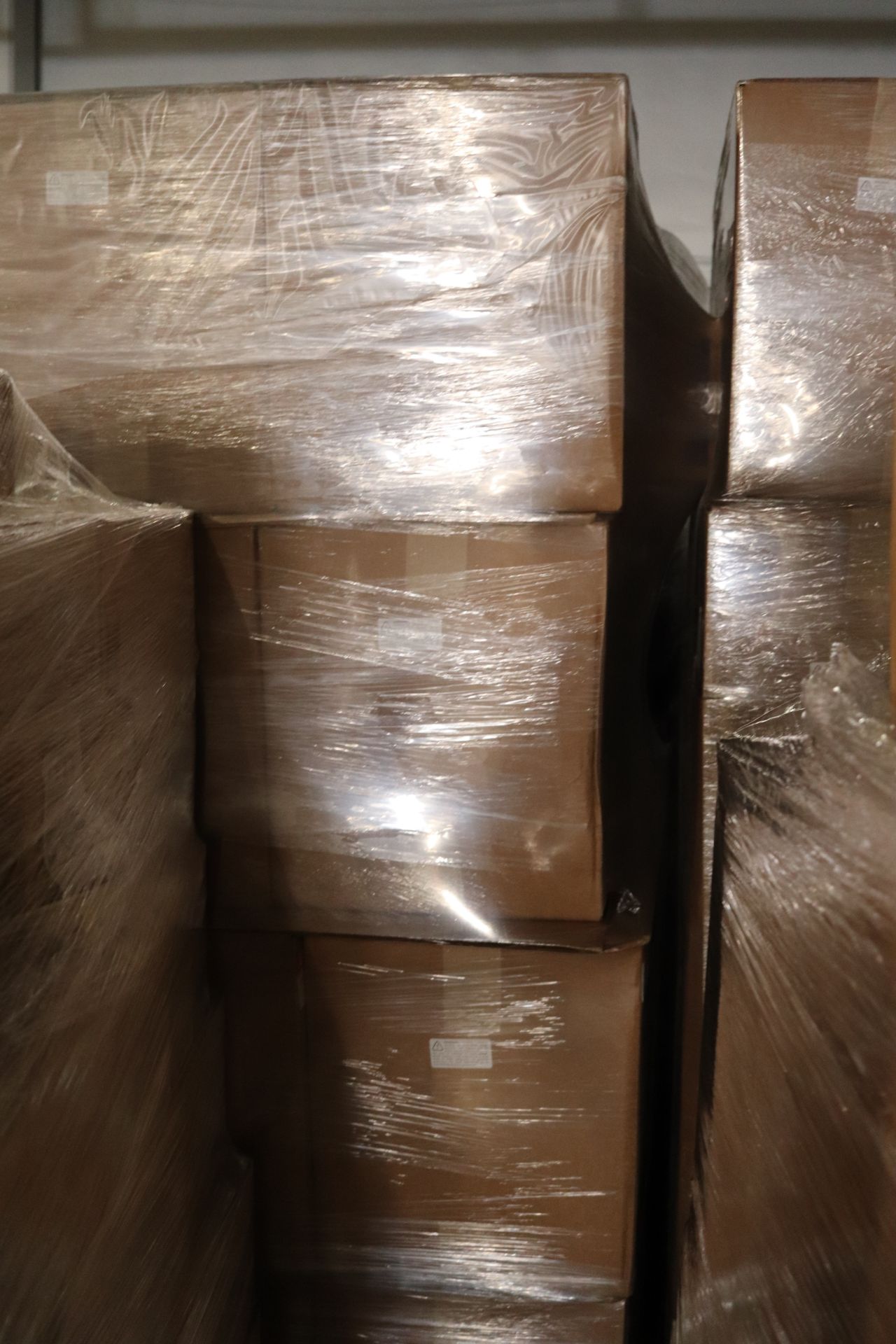 Pallet of twenty-four cartons of undyed Aspen Fine Excelsior packing material, model S-12434