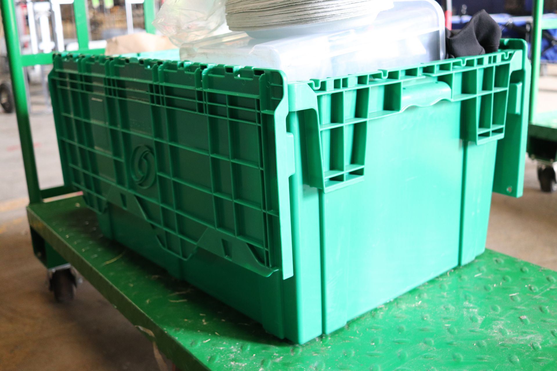 Pallet of Lid Totes Green model S 20589G - Image 2 of 3