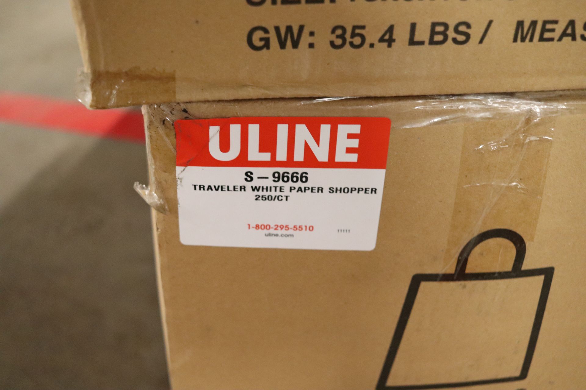 Fourteen cases of white craft shoppers, Uline model S9666, 250 per case - Image 2 of 2