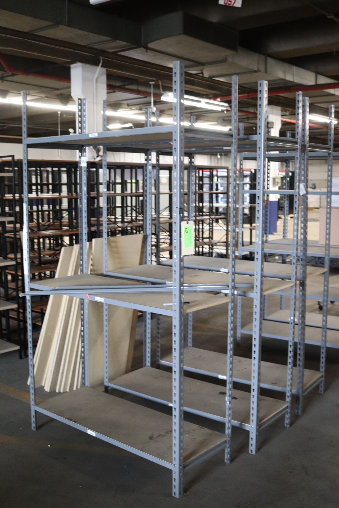 Three shelving units