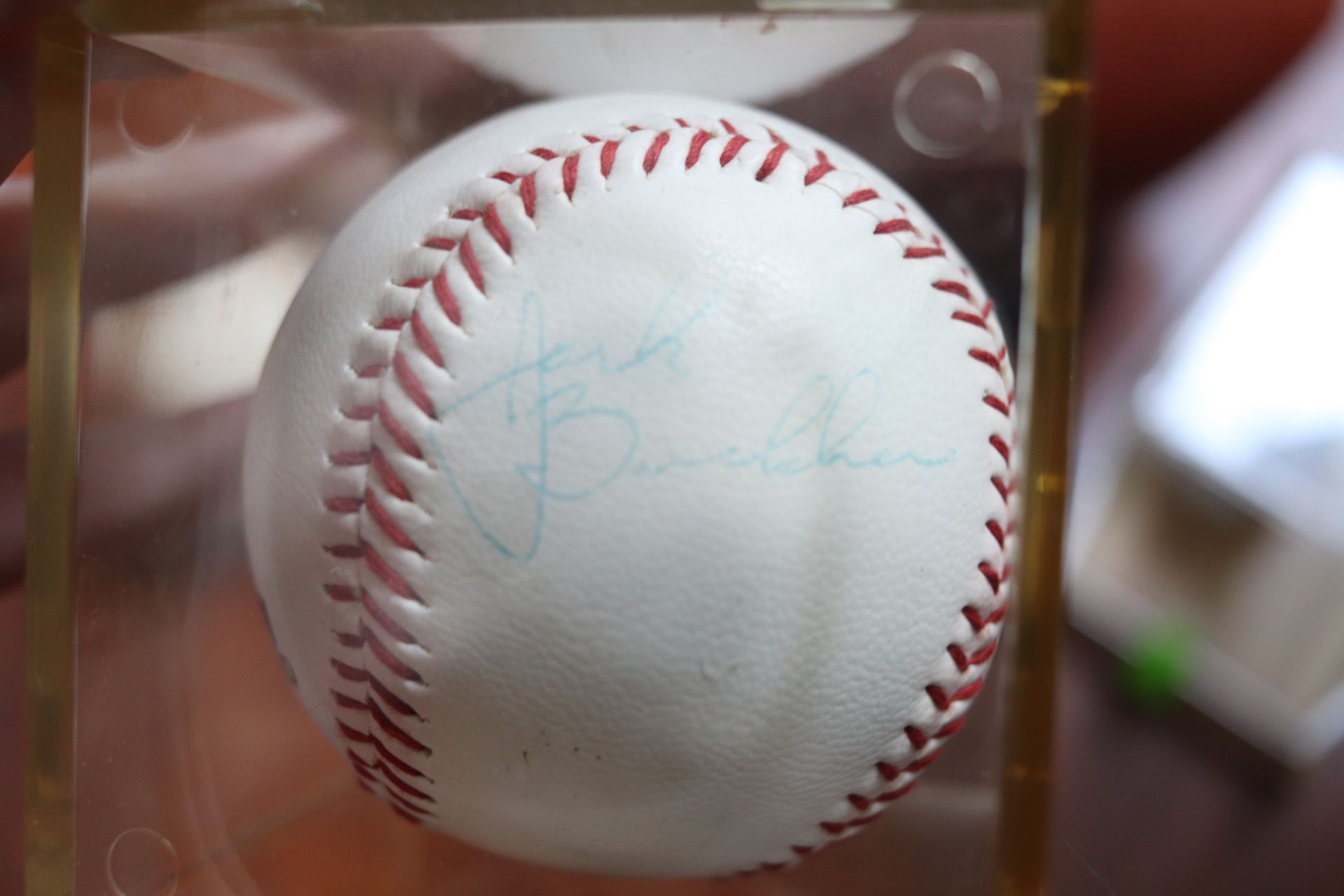 Autographed baseball, Jack Buckner, autographed ultra #1 golf ball and autographed football - Image 3 of 4