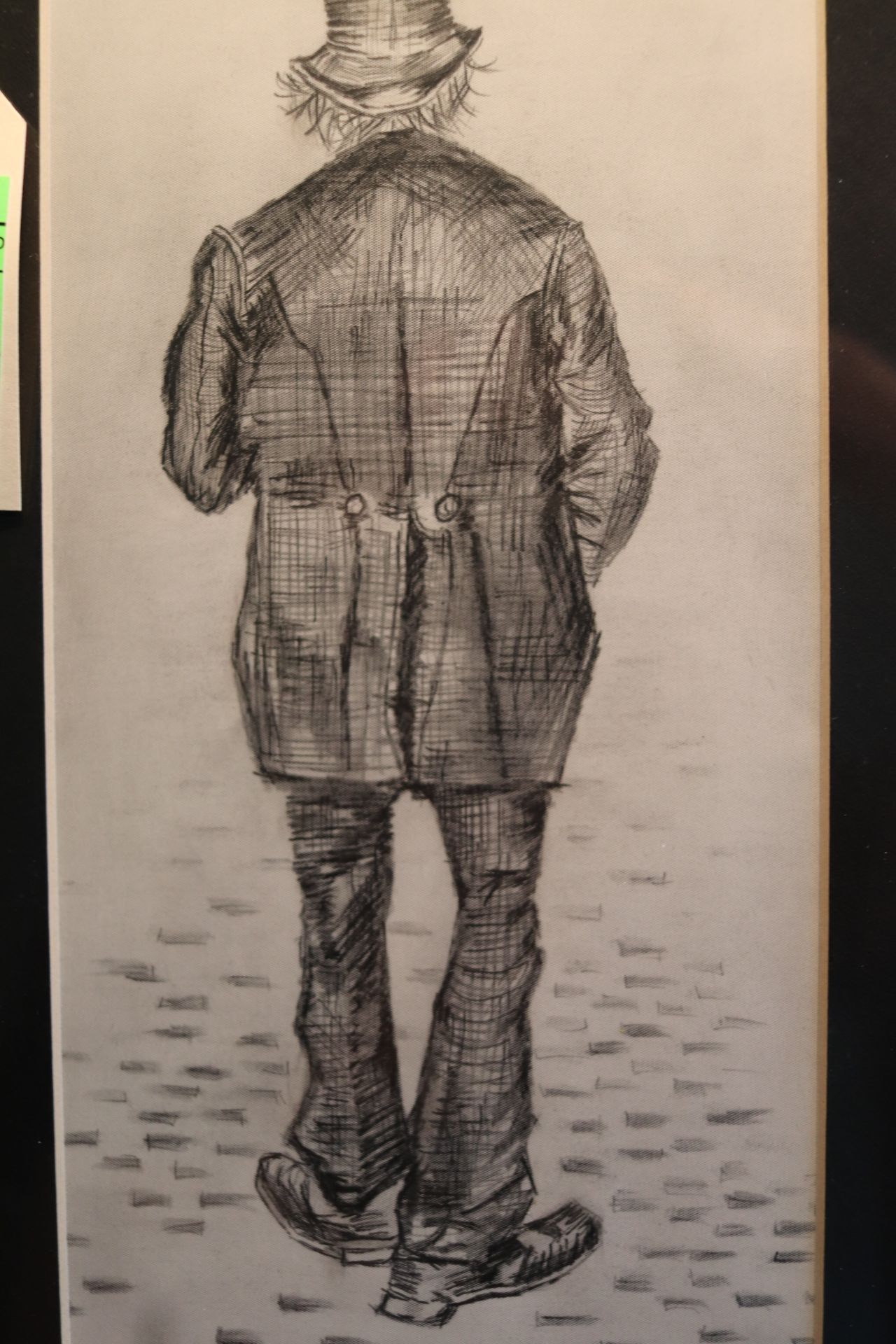 Framed artwork, original sketch depicting back of a man, signed by the artist Sue Morys, approximate - Image 2 of 4